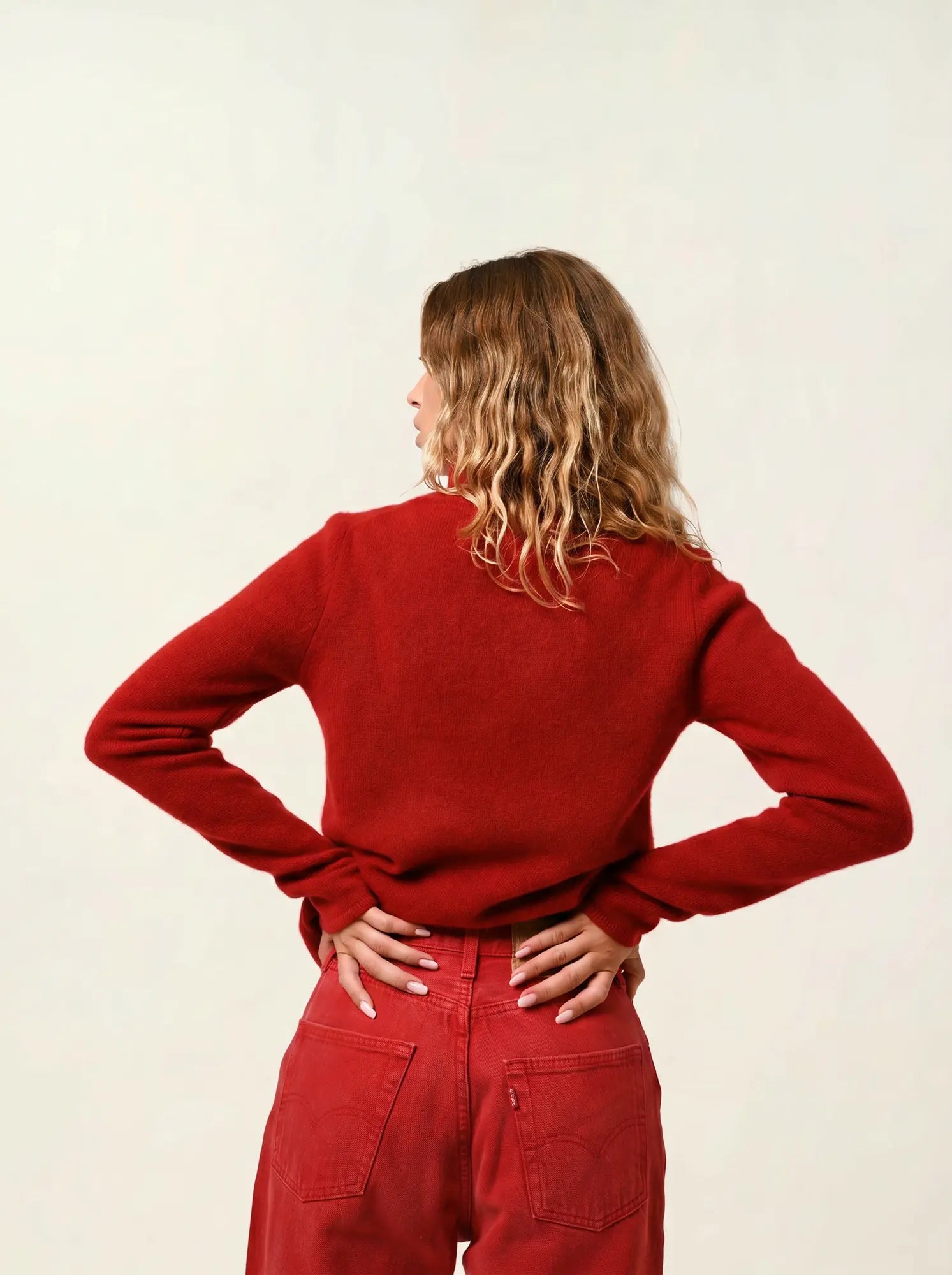 TED pull col roulé 4 fils rubis