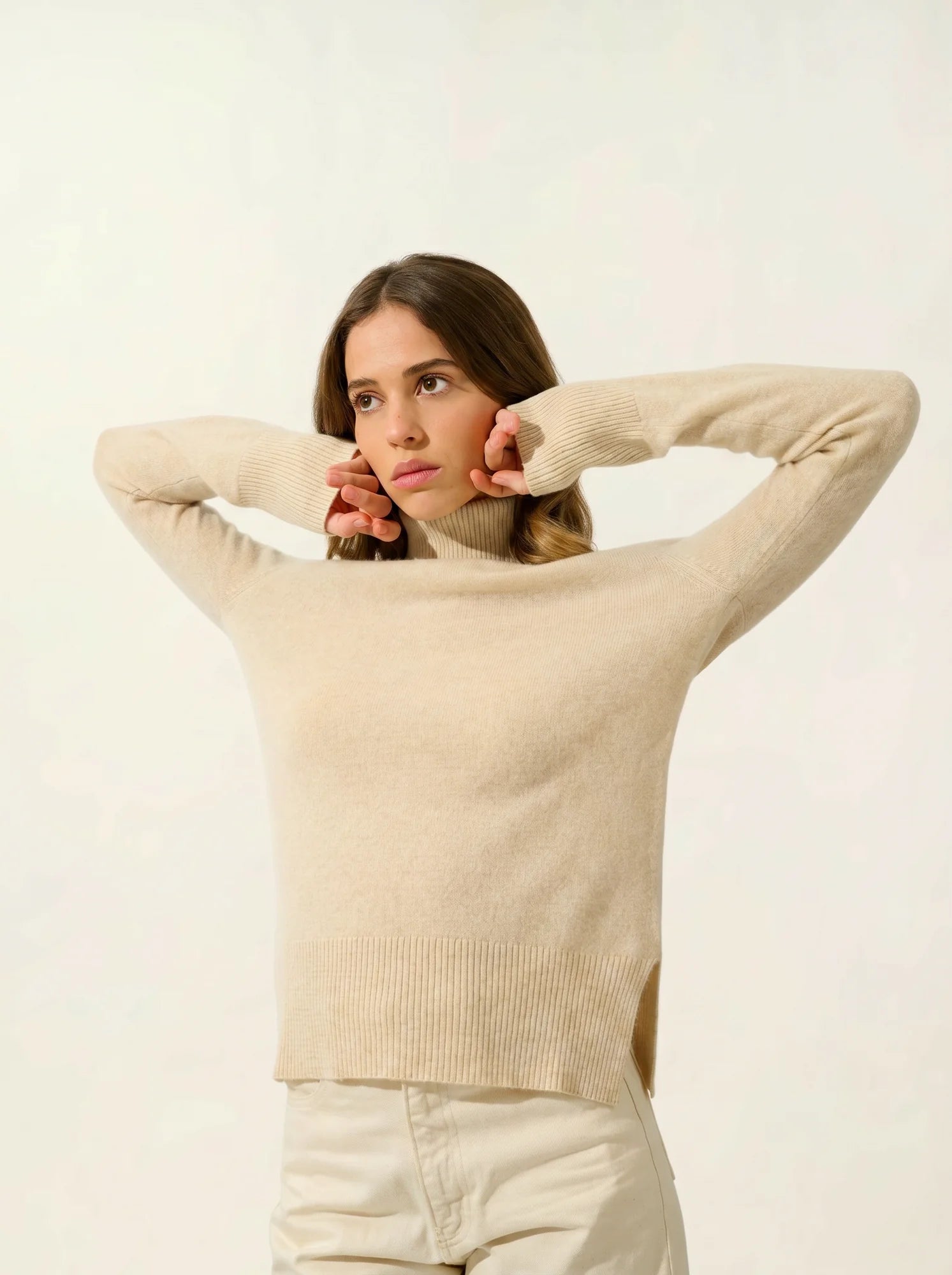 FORNET pull col roulé avoine