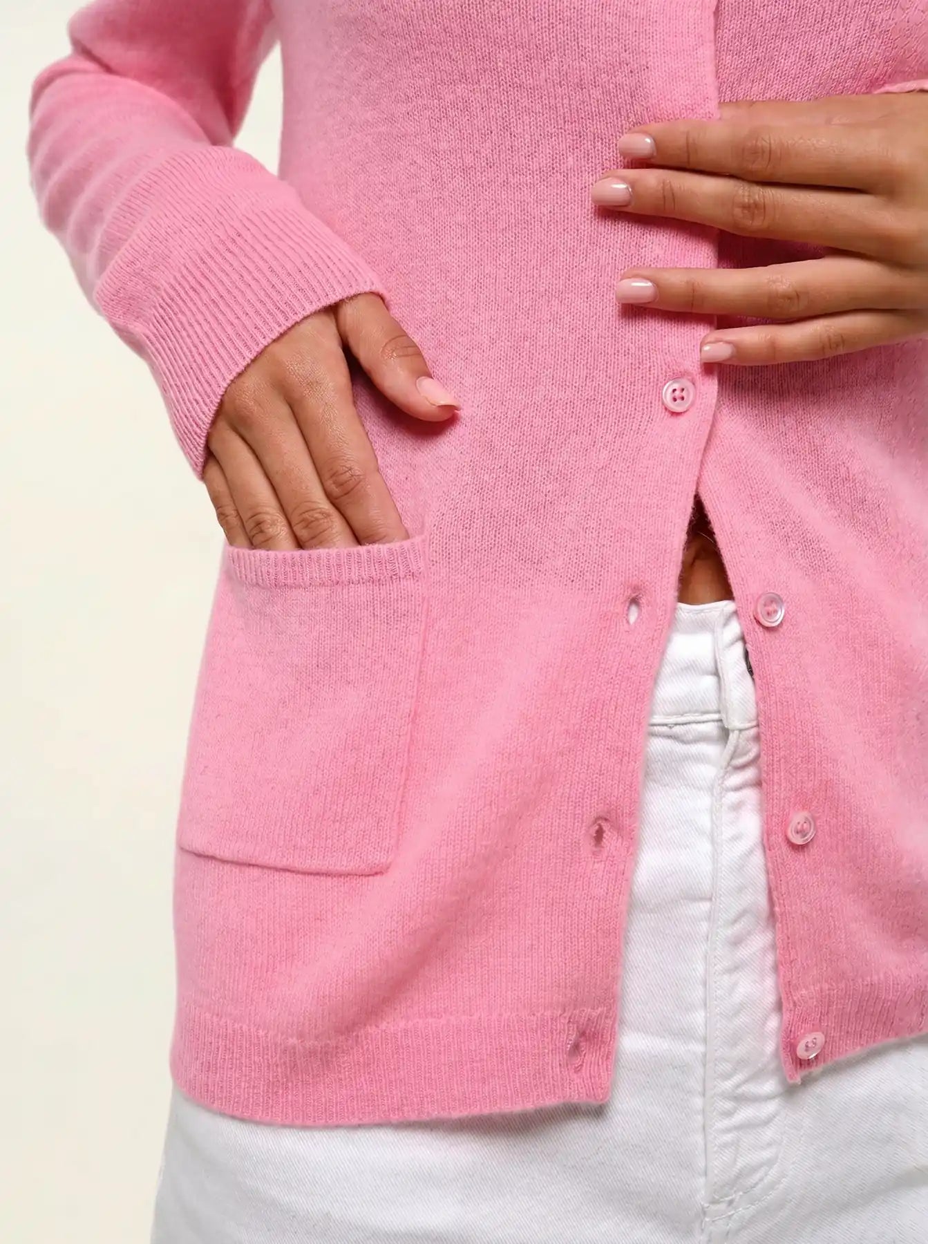 CARON cardigan col rond malabar