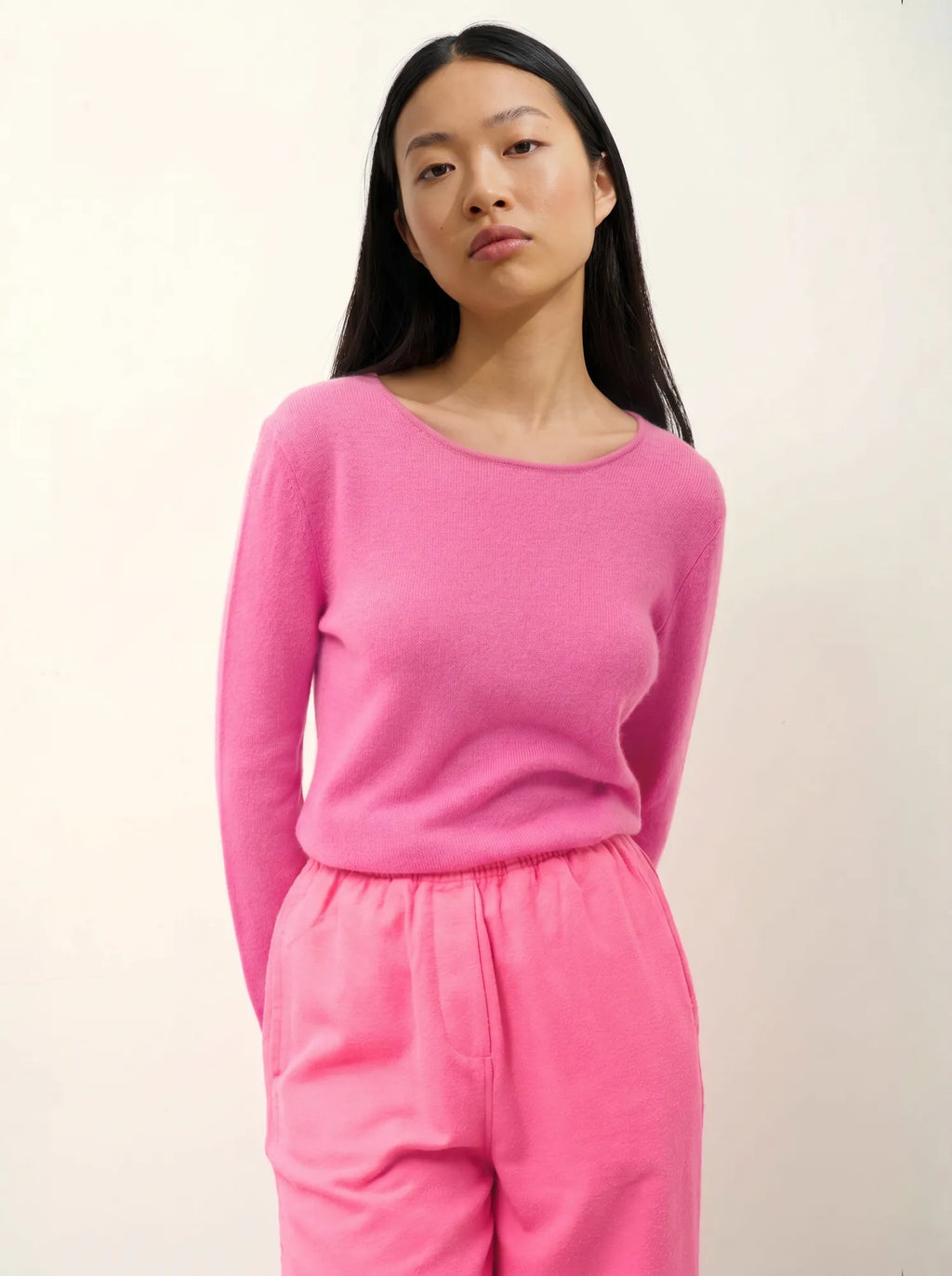 EPÉNA Pullover Rundhalsausschnitt Rosa