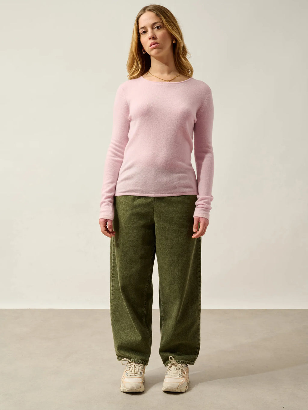 EPÉNA Pullover Rundhalsausschnitt Puderrosa