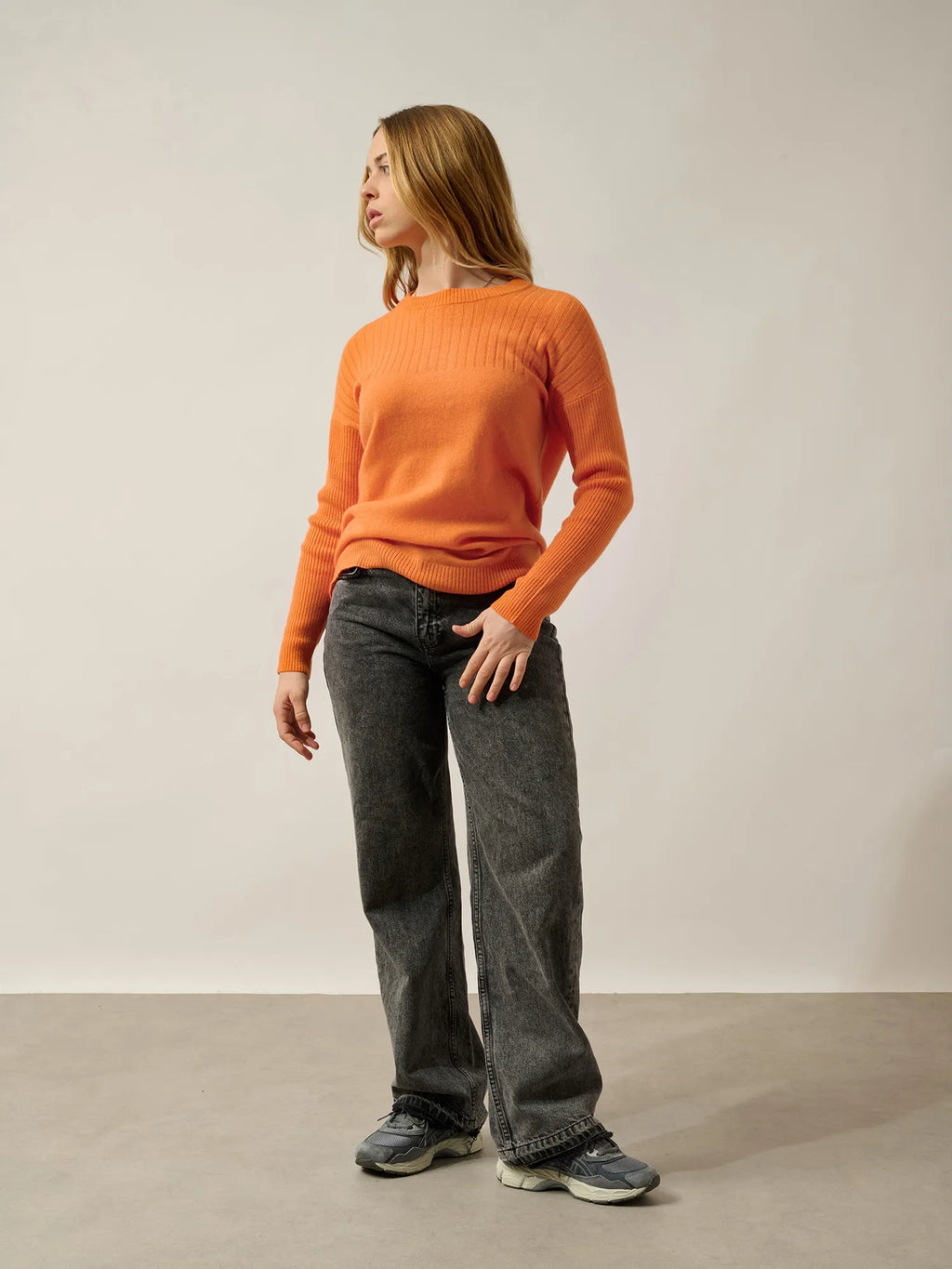 DARIA pull col rond mandarine
