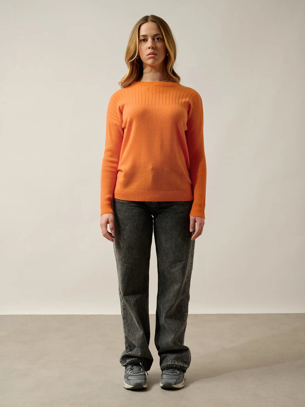 DARIA pull col rond mandarine