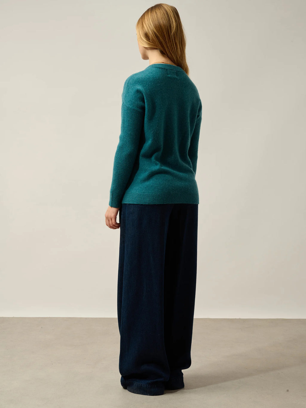 DARIA Sweater Crew Neck Heather Teal