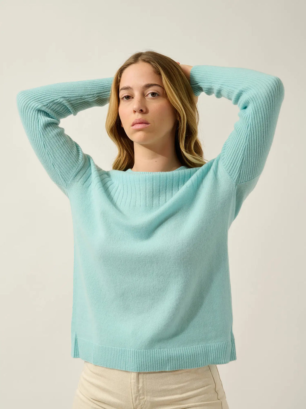 DARIA Pullover Rundhalsausschnitt Aqua