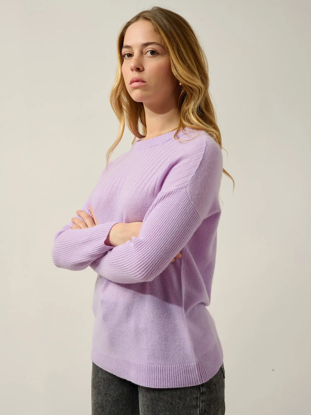 DARIA Pullover Rundhalsausschnitt Malvenfarben