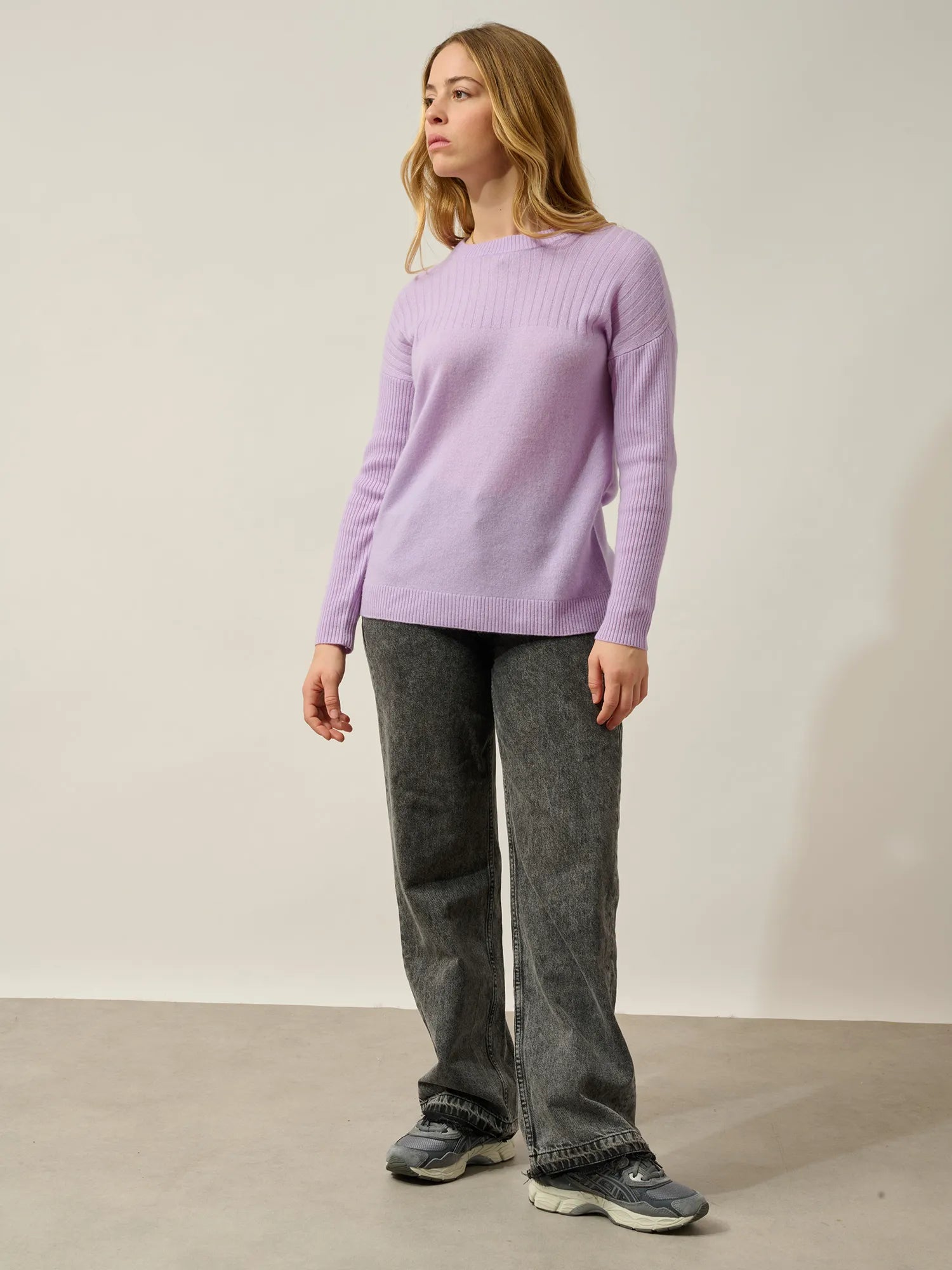 DARIA Pullover Rundhalsausschnitt Malvenfarben