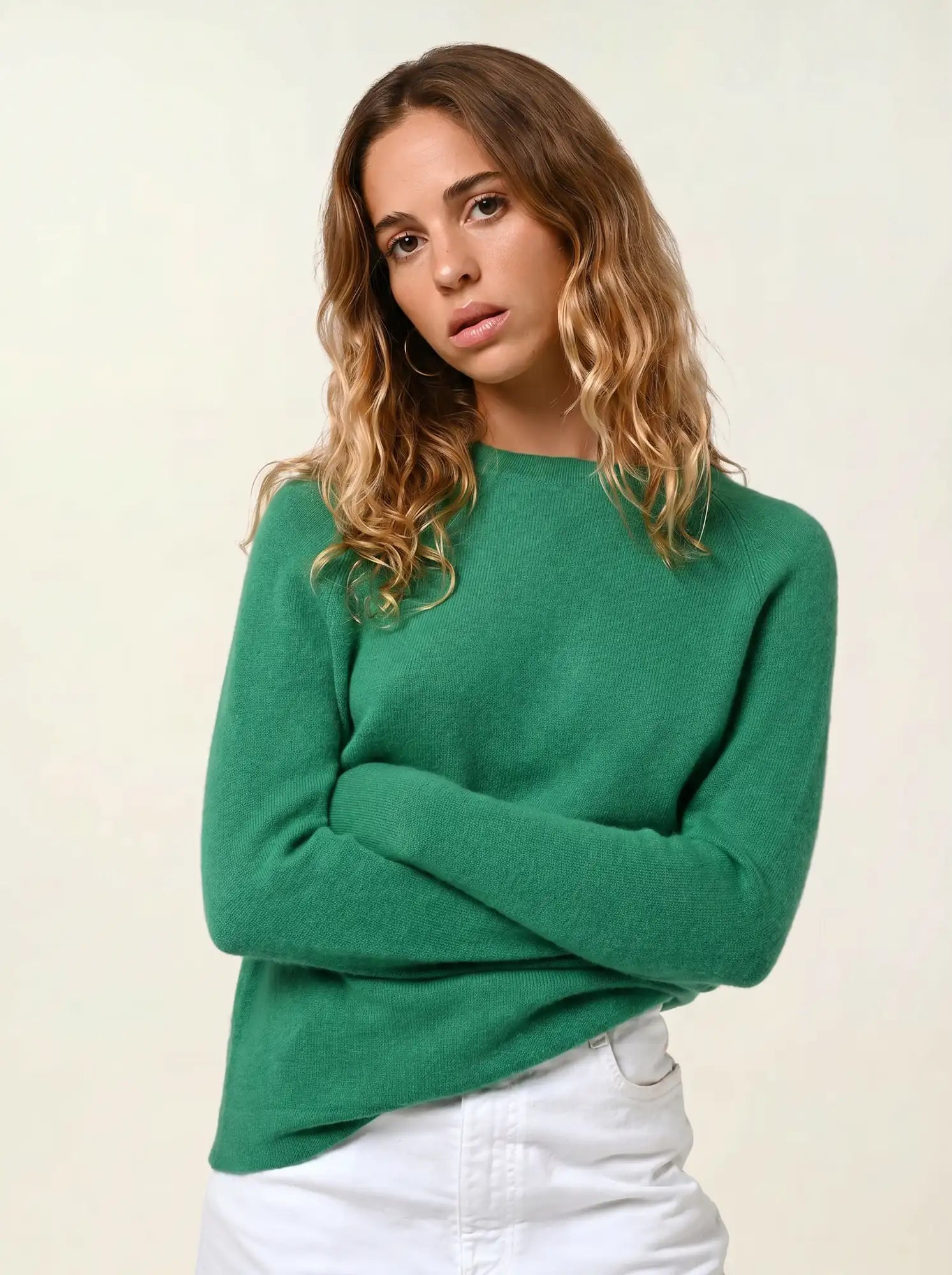 ECRIN pull col rond menthe