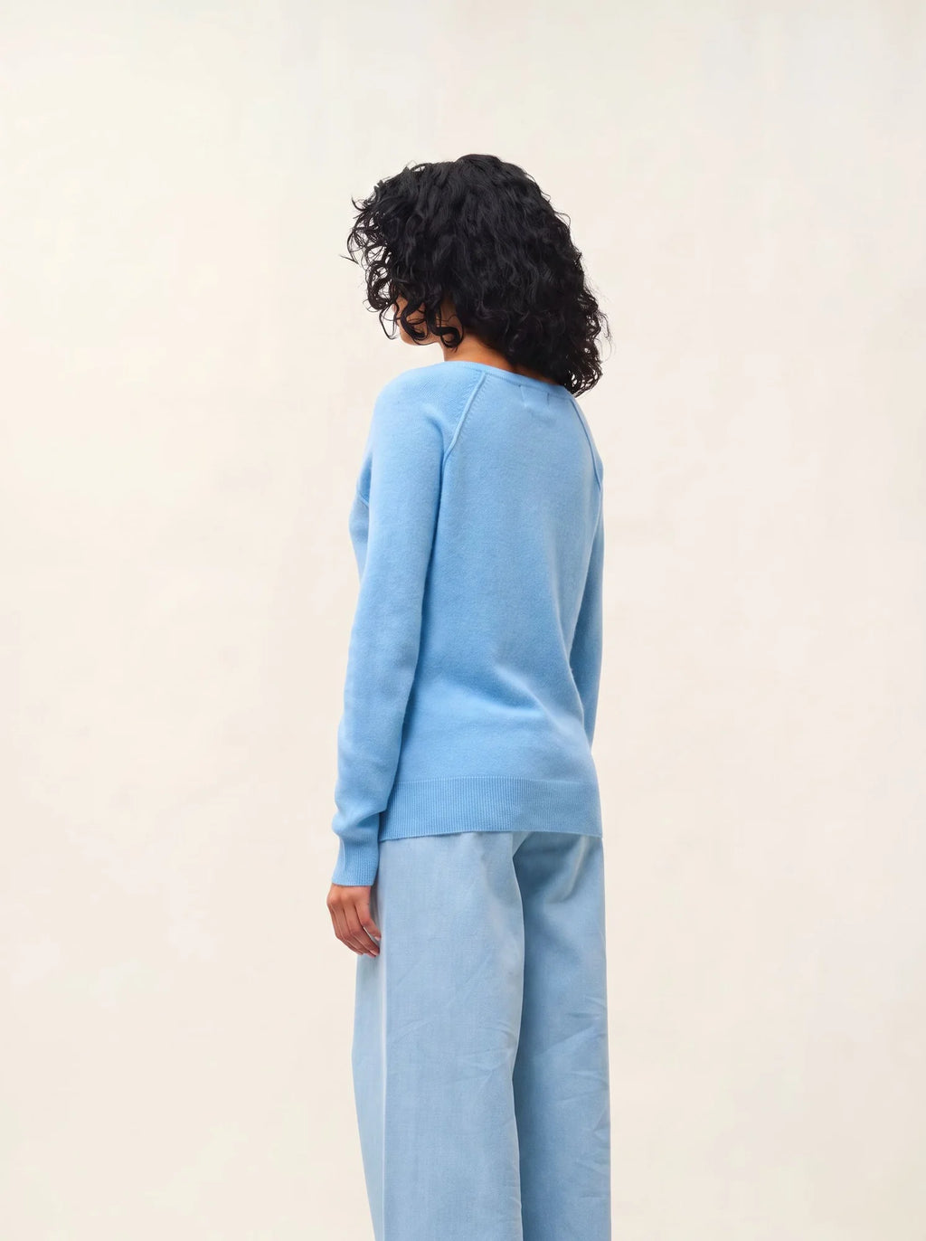 GIUSALET Pullover V-Ausschnitt Inkablau