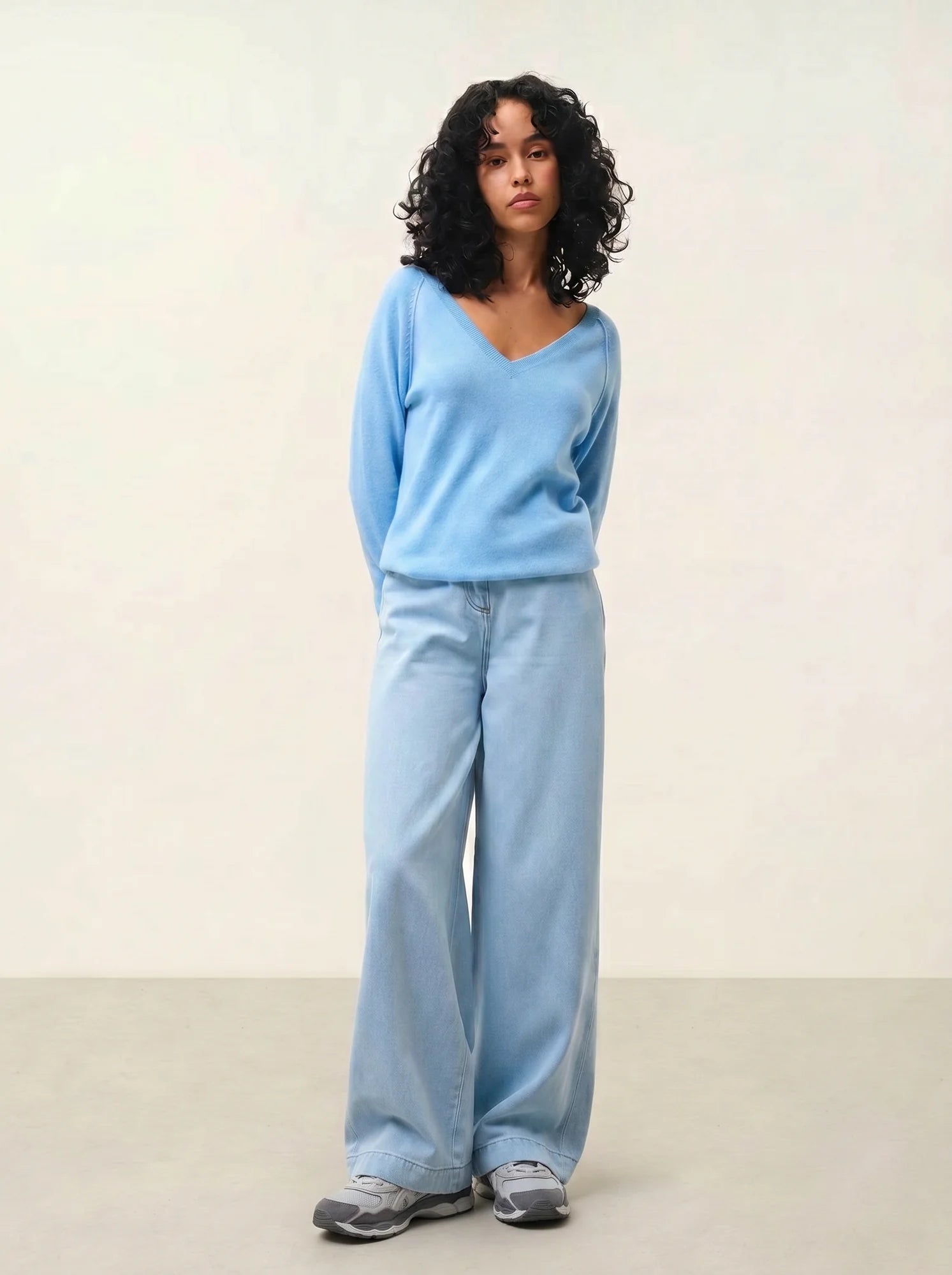GIUSALET sweater v-neck inca blue
