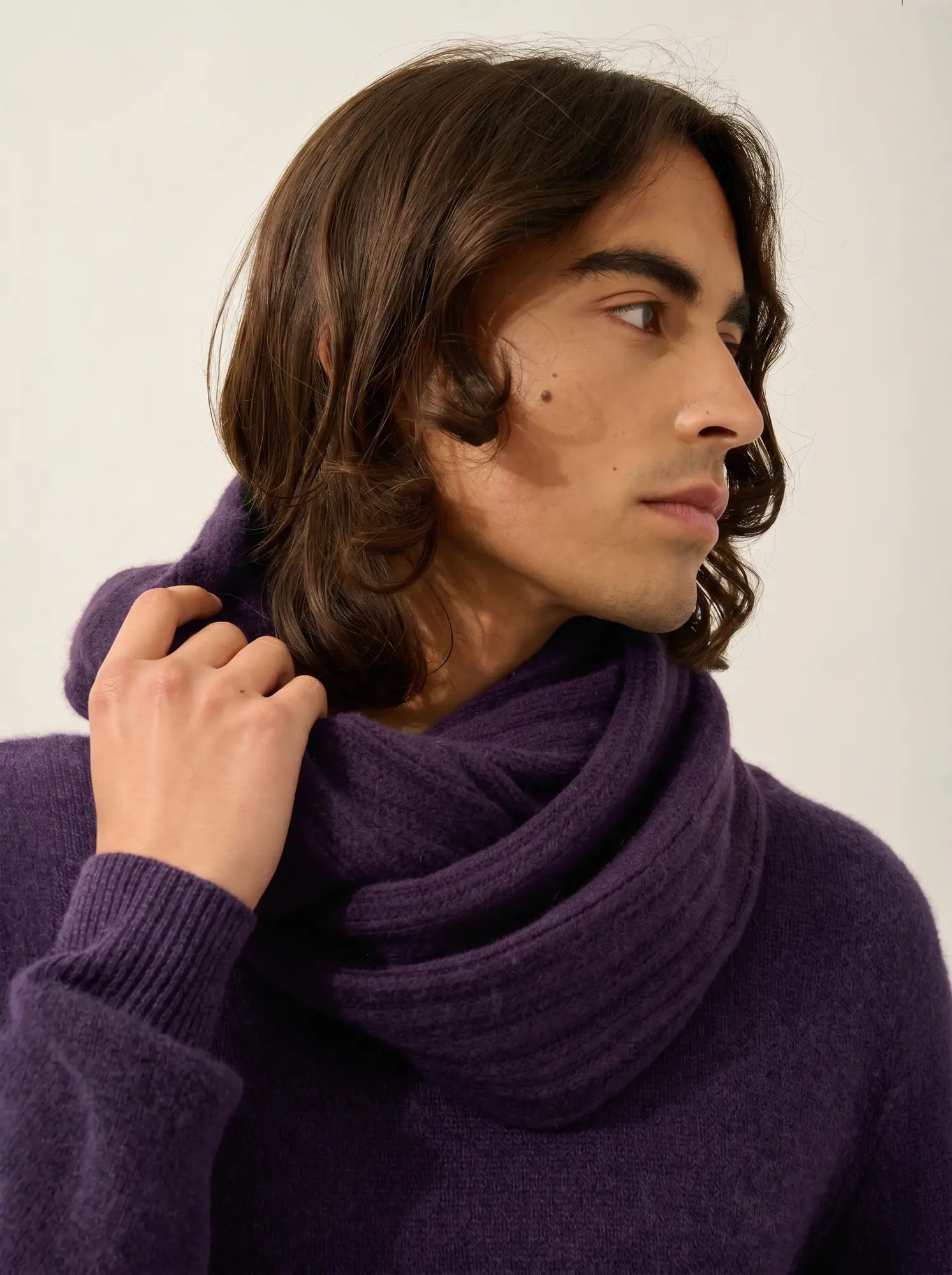TOMMY tour de cou 4 fils violet chiné