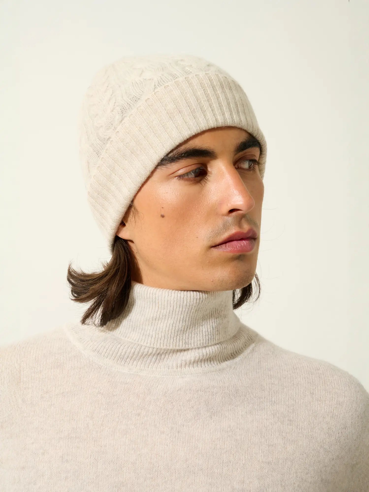 SCOTT beanie 4 ply heather beige