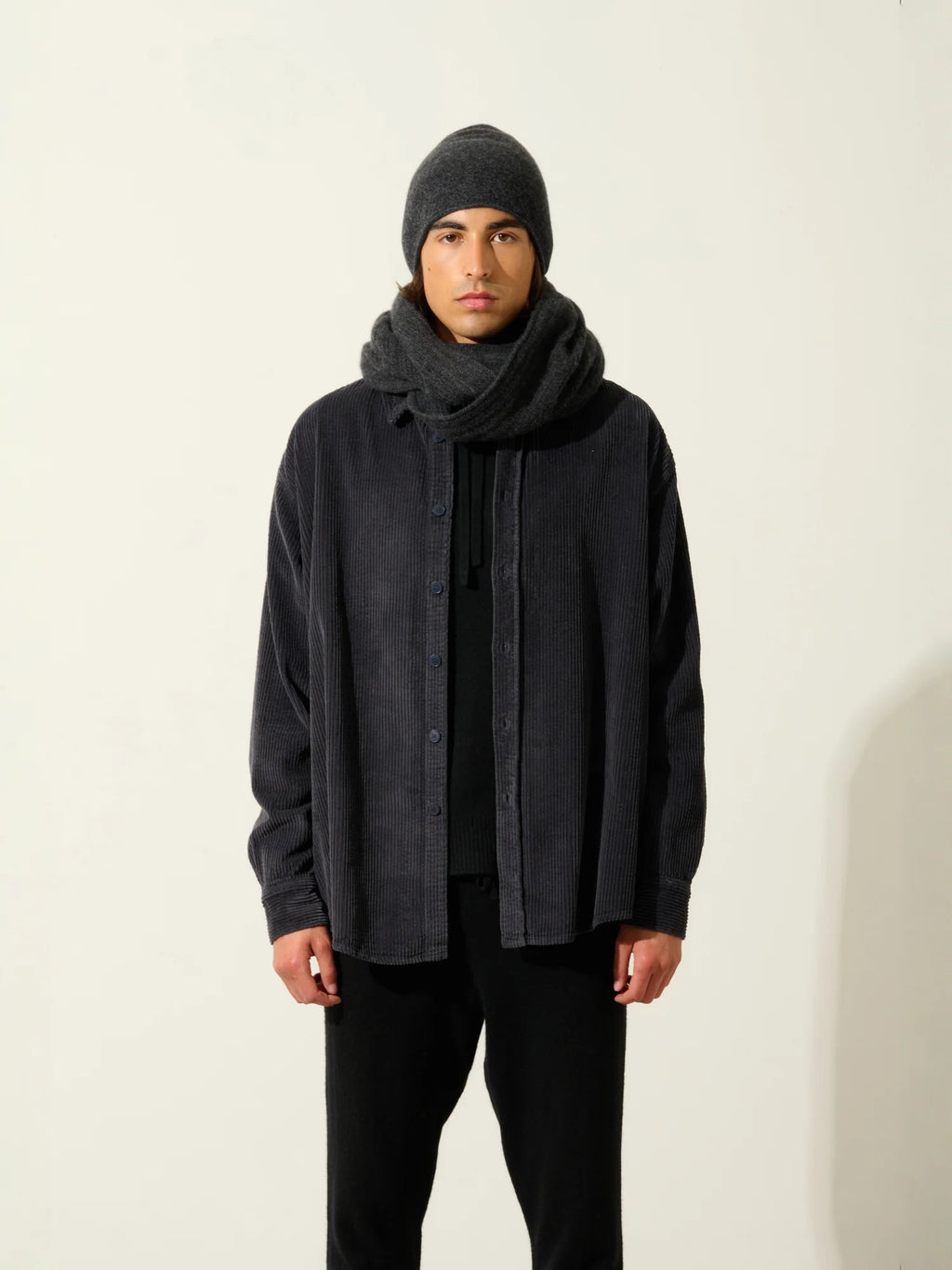PINIER bonnet noir chiné