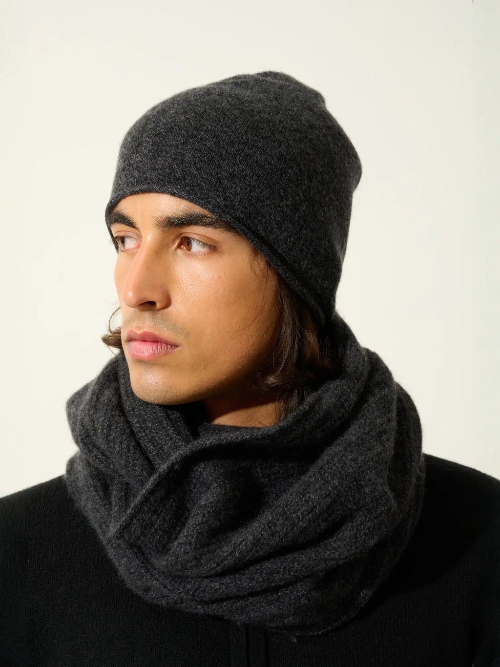 PINIER bonnet noir chiné