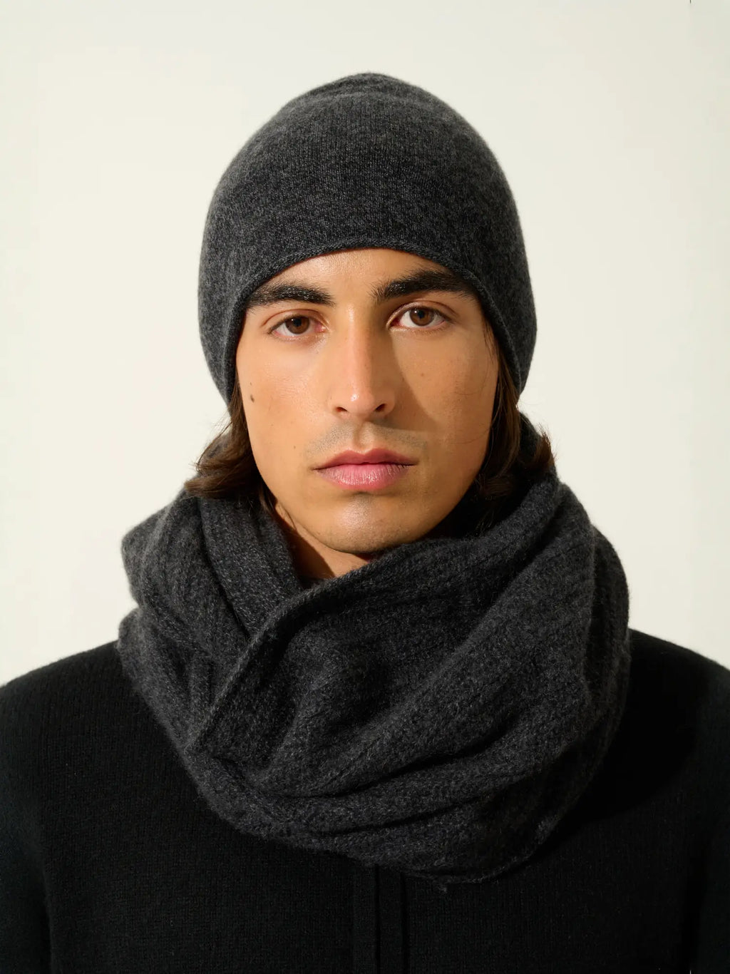 PINIER bonnet noir chiné