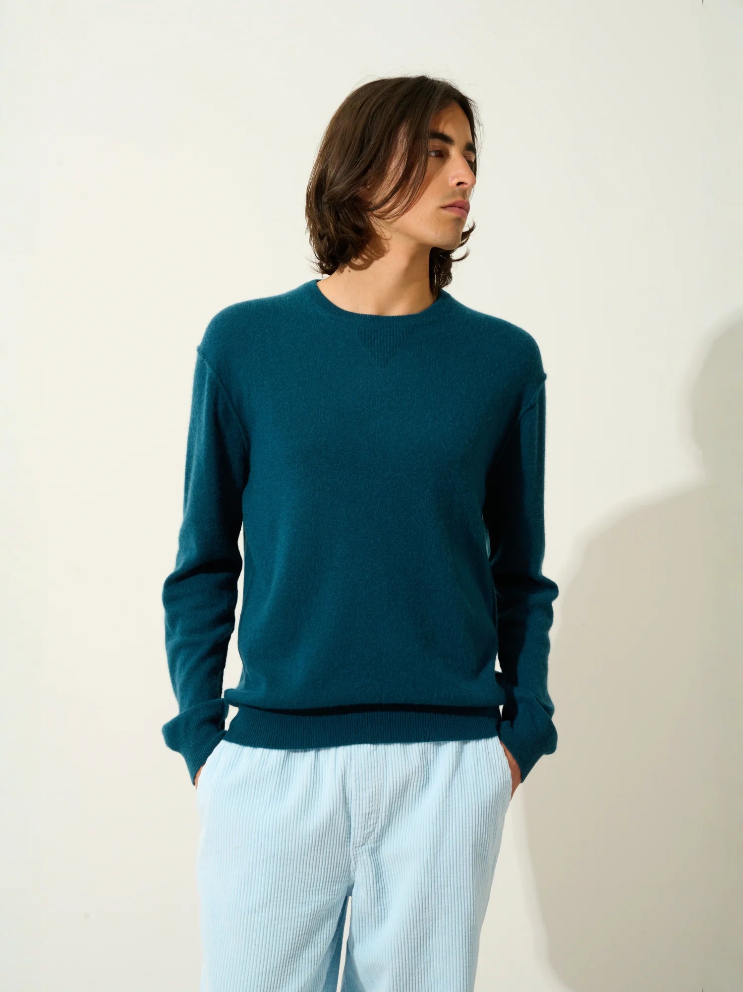 NOLAN sweater crew neck teal green