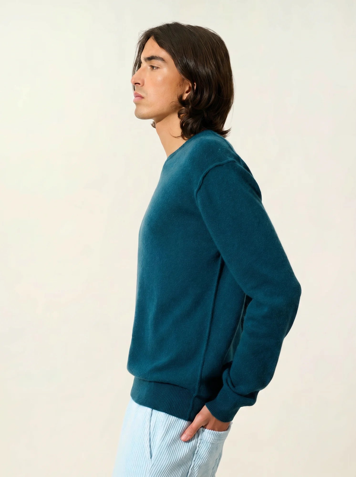 NOLAN sweater crew neck teal green
