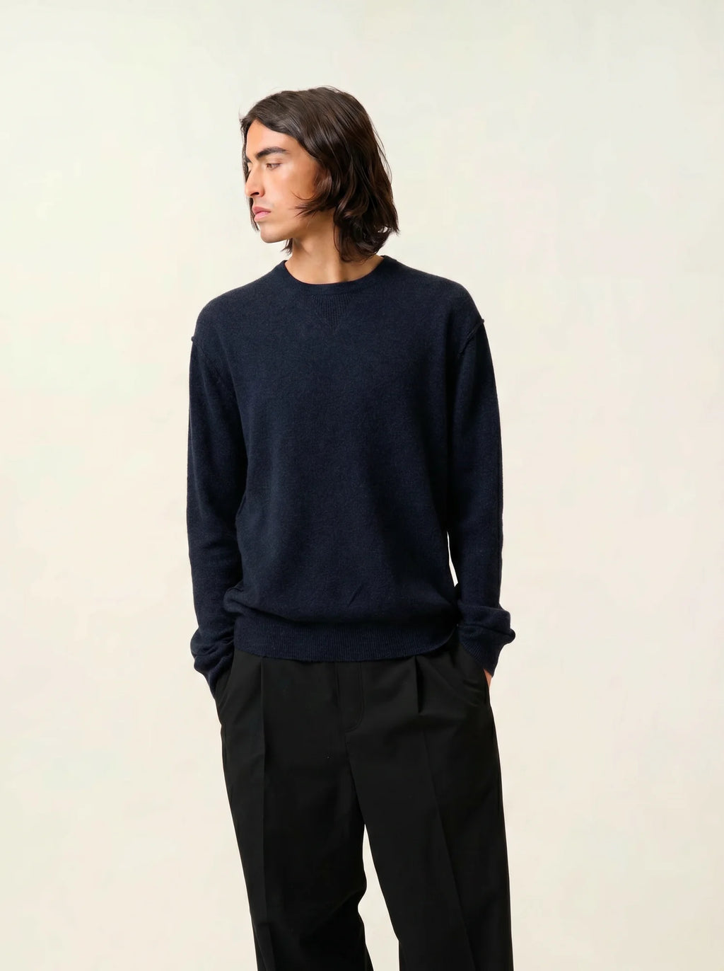 NOLAN pullover rundhalsausschnitt caviar