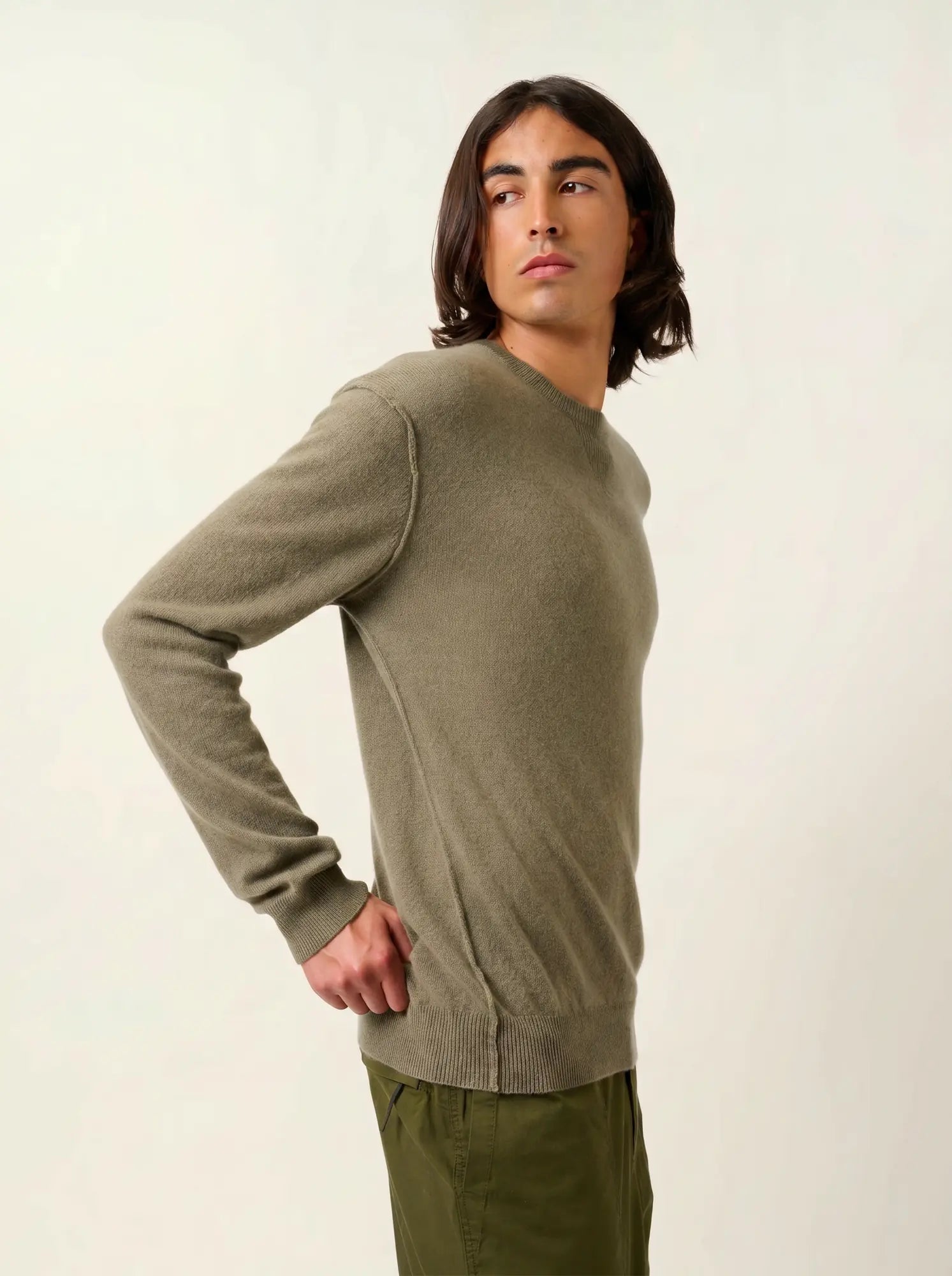NOLAN sweater crew neck army green