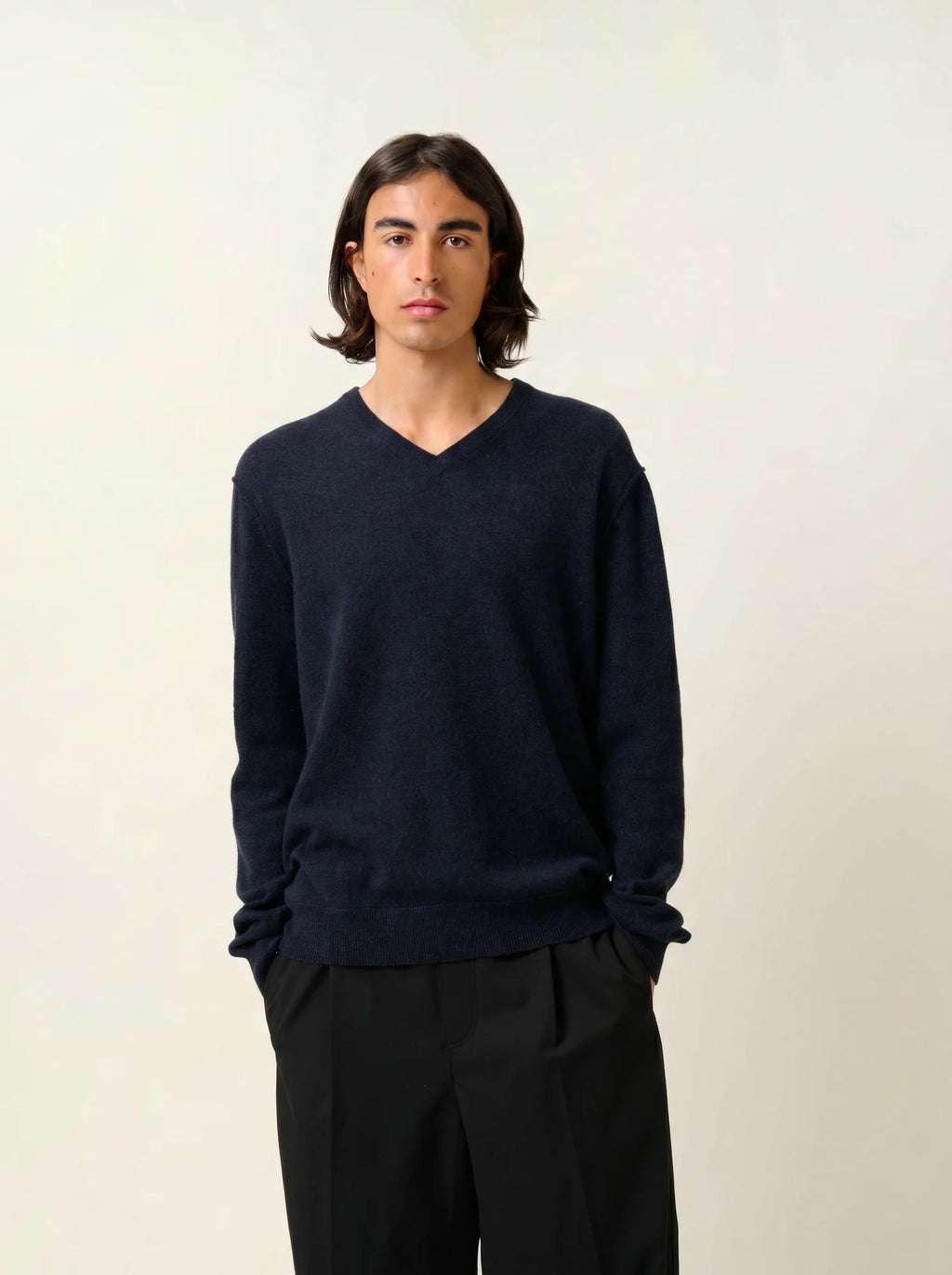 TIMEO pullover v-ausschnitt caviar