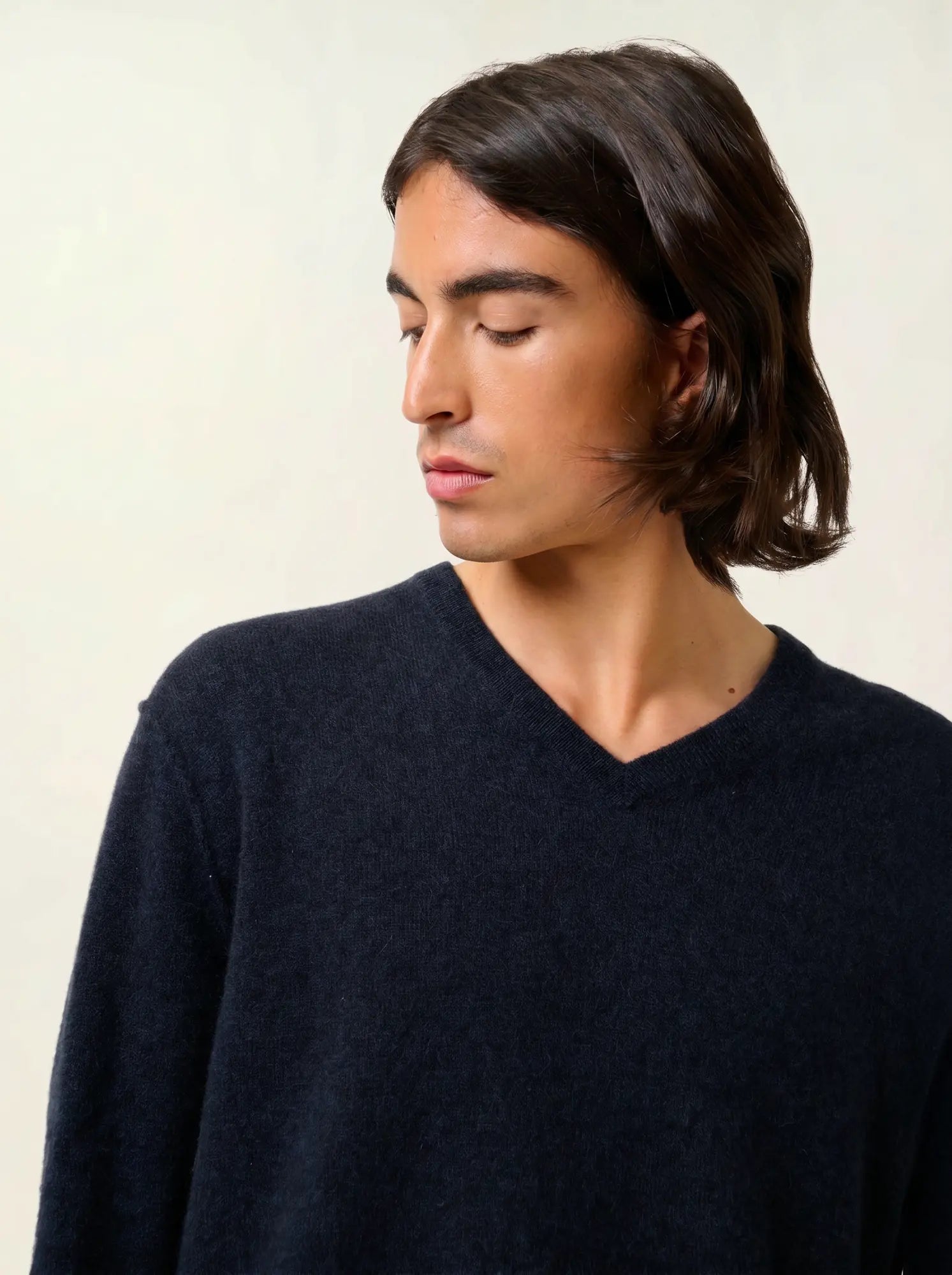 TIMEO pullover v-ausschnitt caviar