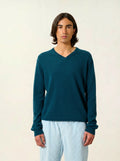TIMEO pullover v-ausschnitt grün petrol