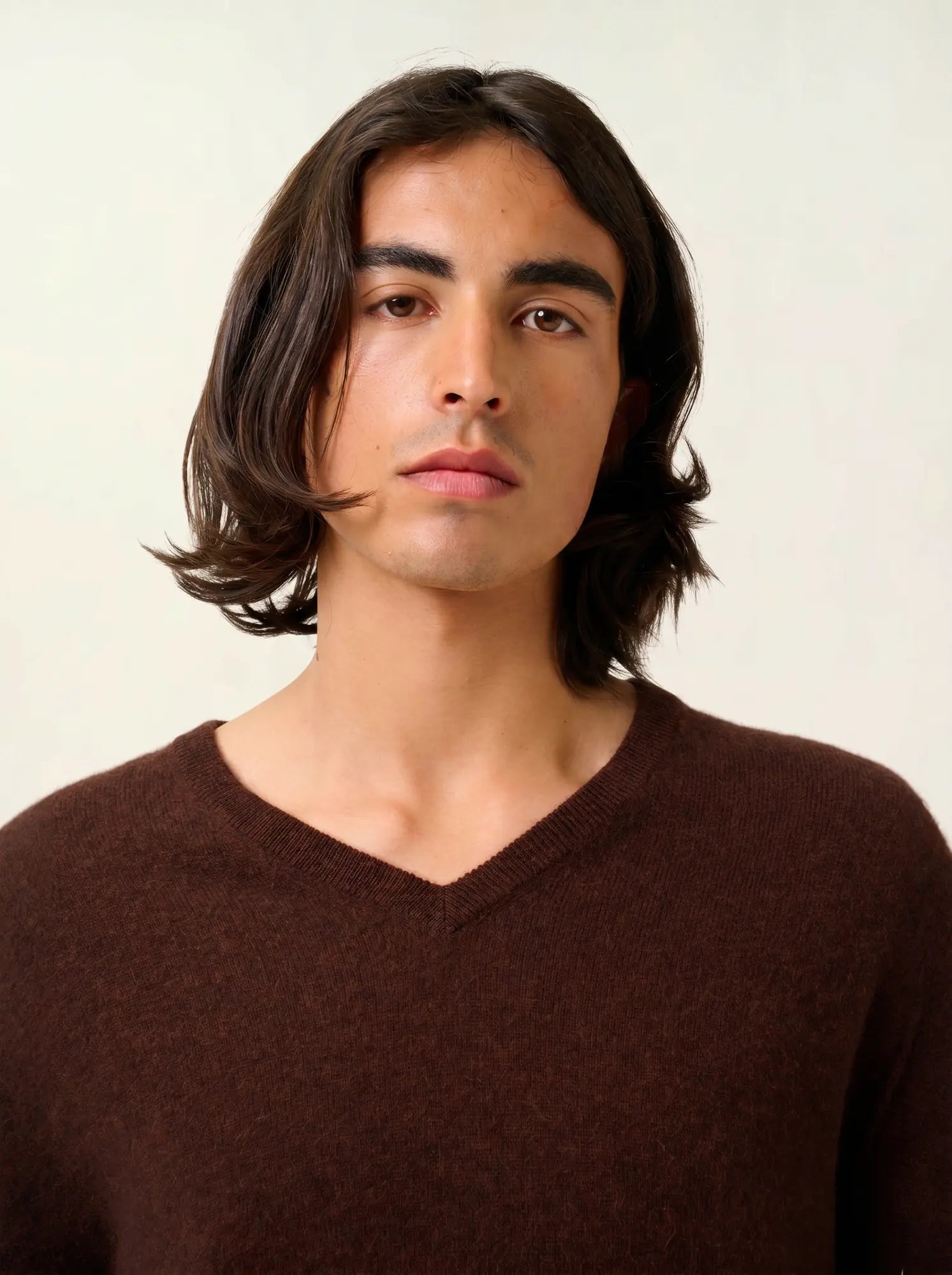 TIMEO pullover v-ausschnitt kaffee