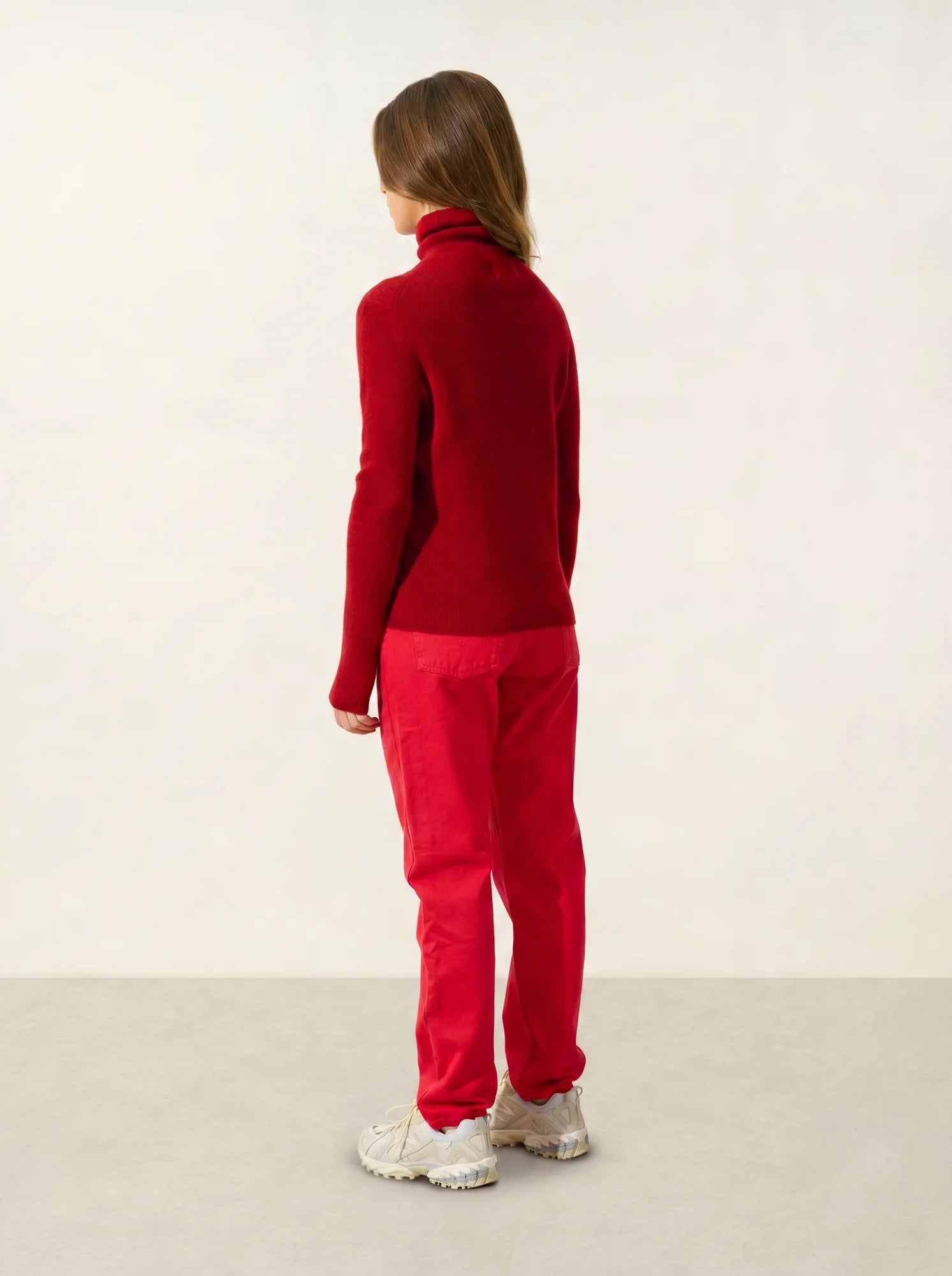 SUZIE pull col roulé rubis