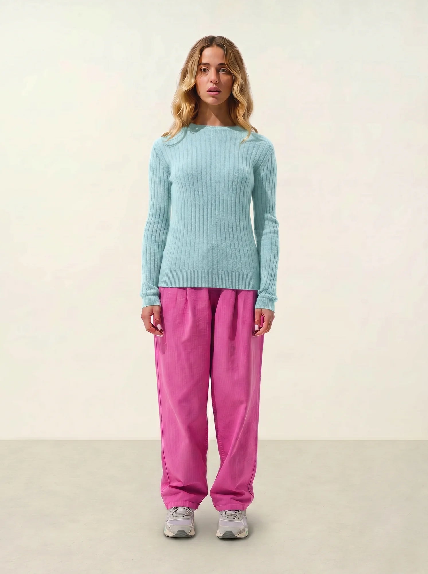 BELLA Pullover Rundhalsausschnitt Aqua