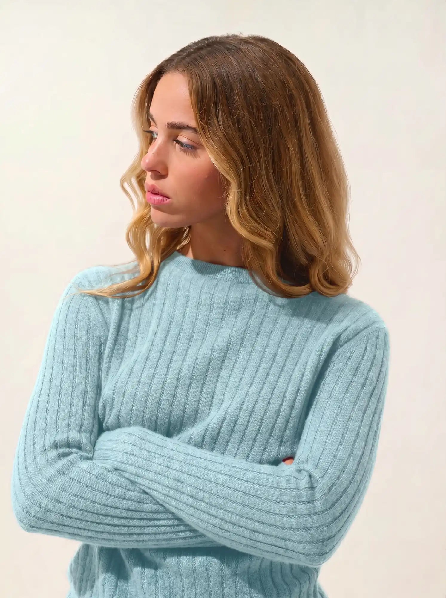 BELLA Pullover Rundhalsausschnitt Aqua