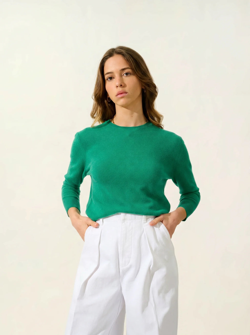 ESTARIS pull col rond boutonné dos menthe