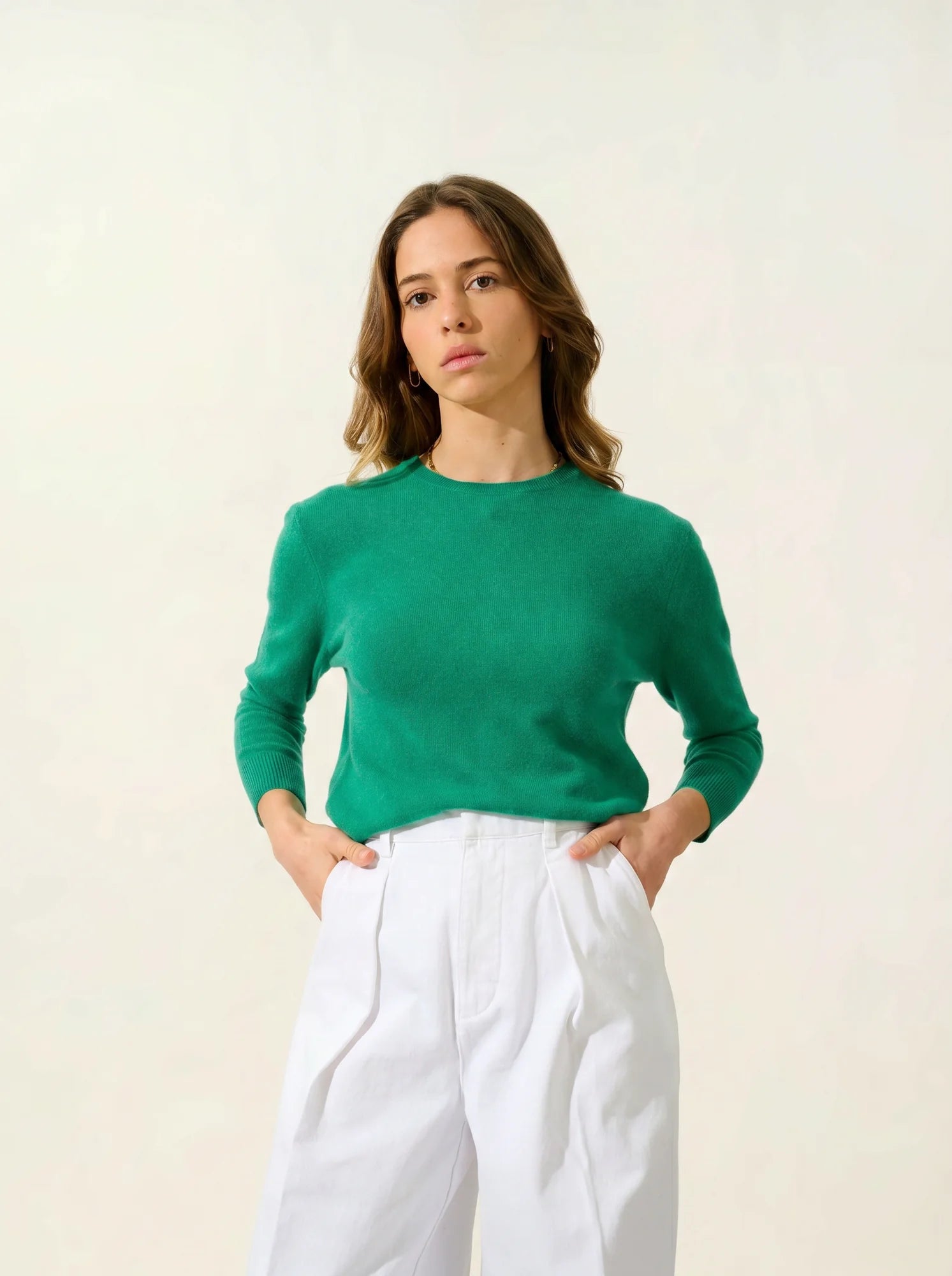 ESTARIS pull col rond boutonné dos menthe