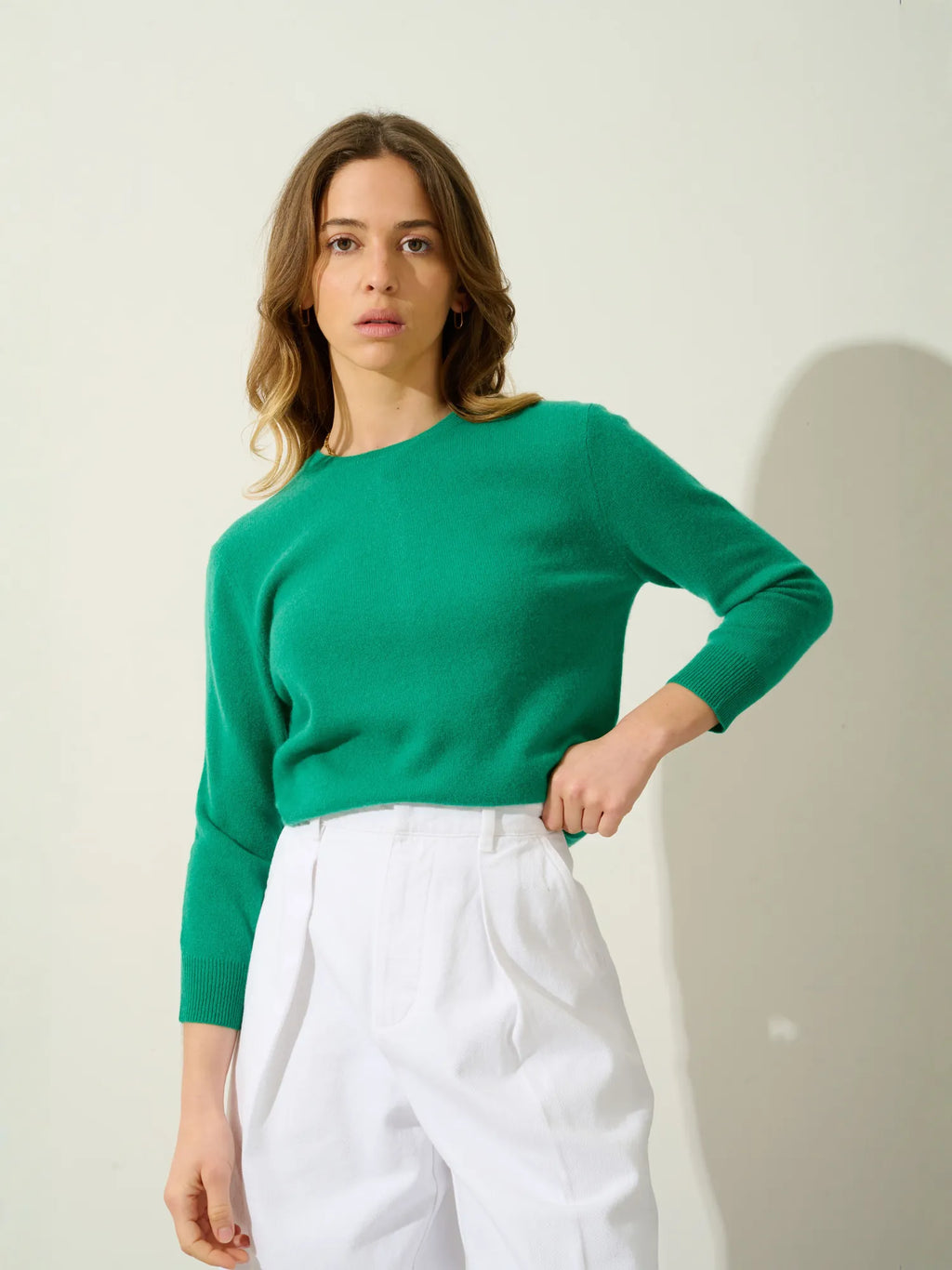 ESTARIS pull col rond boutonné dos menthe