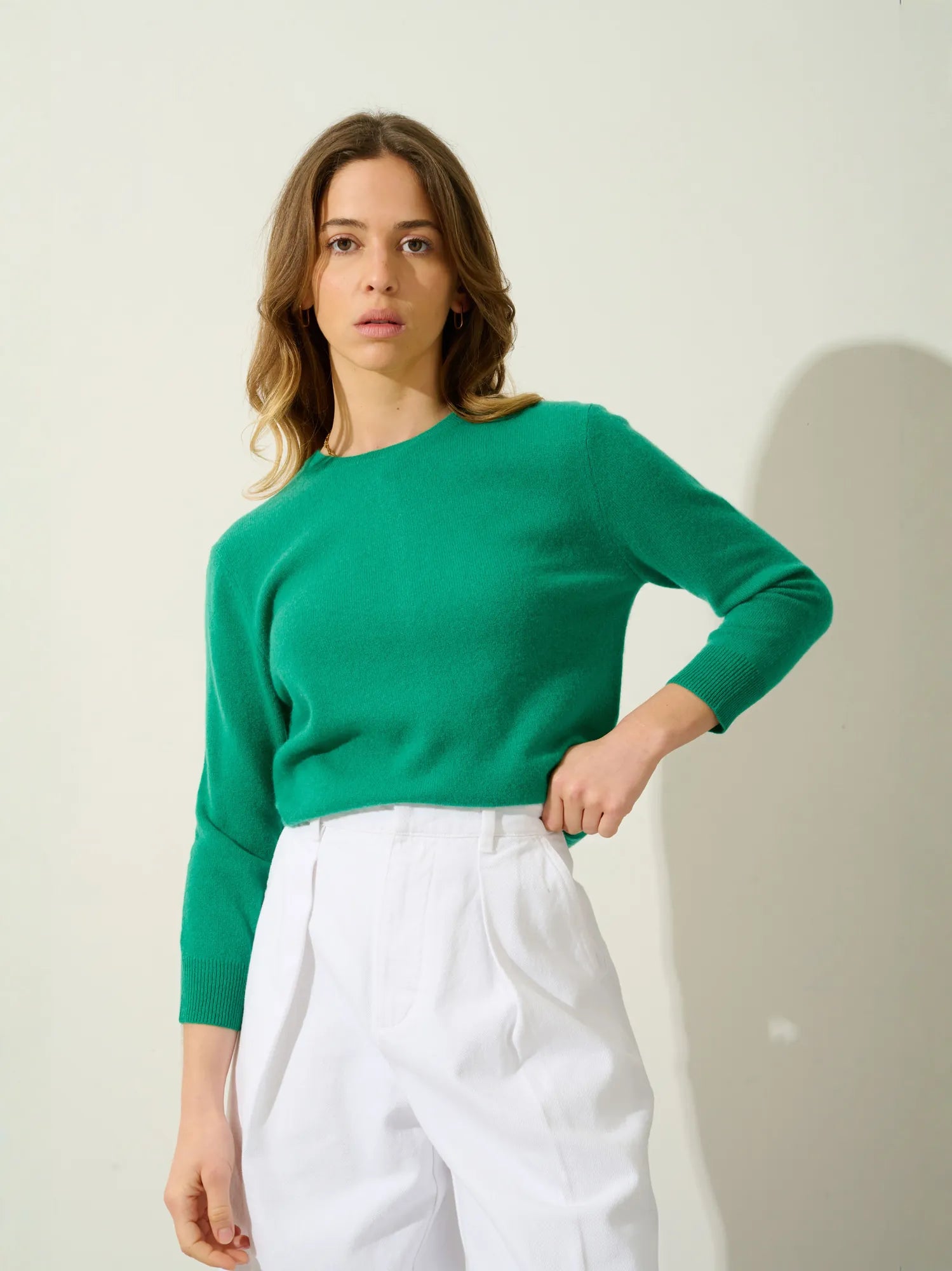 ESTARIS pull col rond boutonné dos menthe