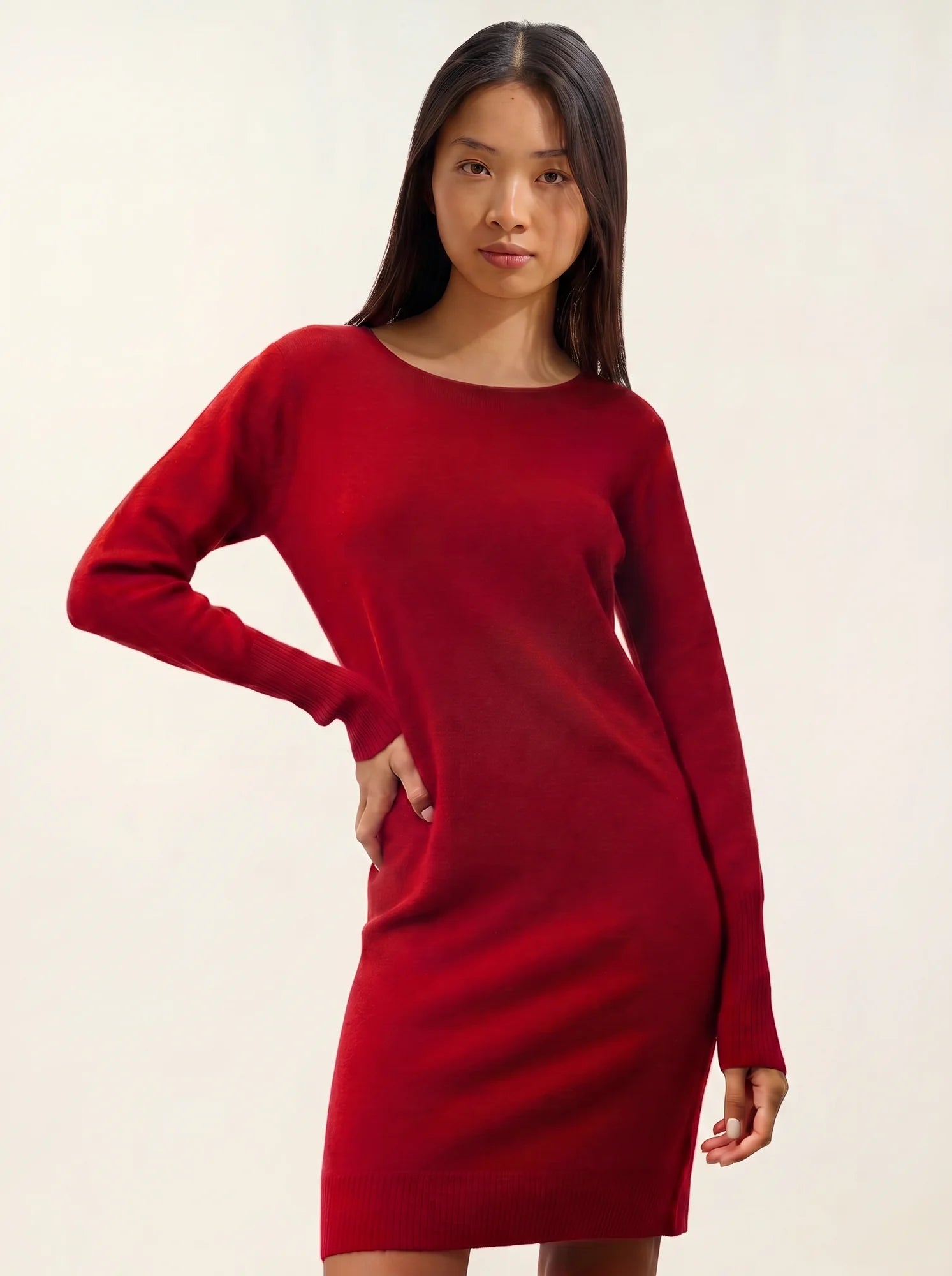 ARMET robe col rond rubis