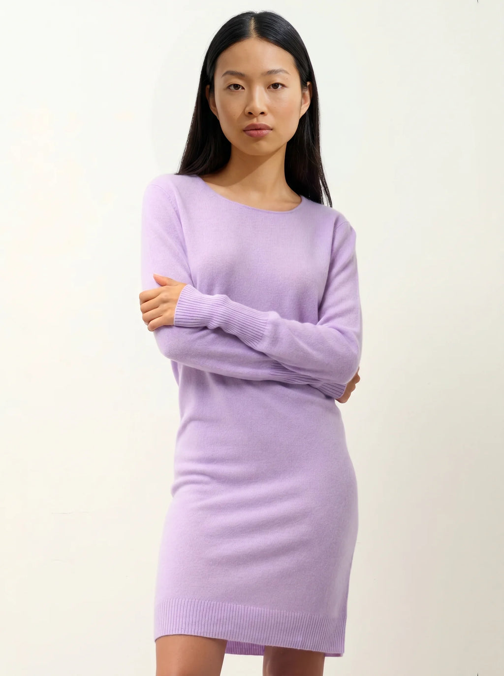 ARMET robe col rond mauve