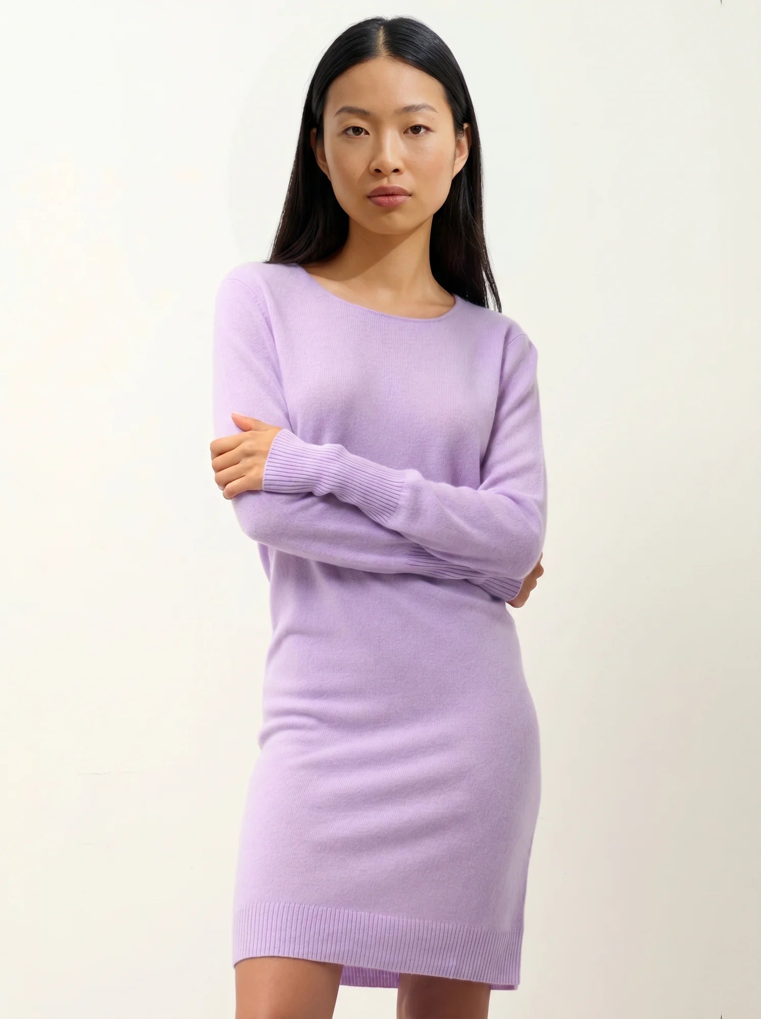 ARMET robe col rond mauve