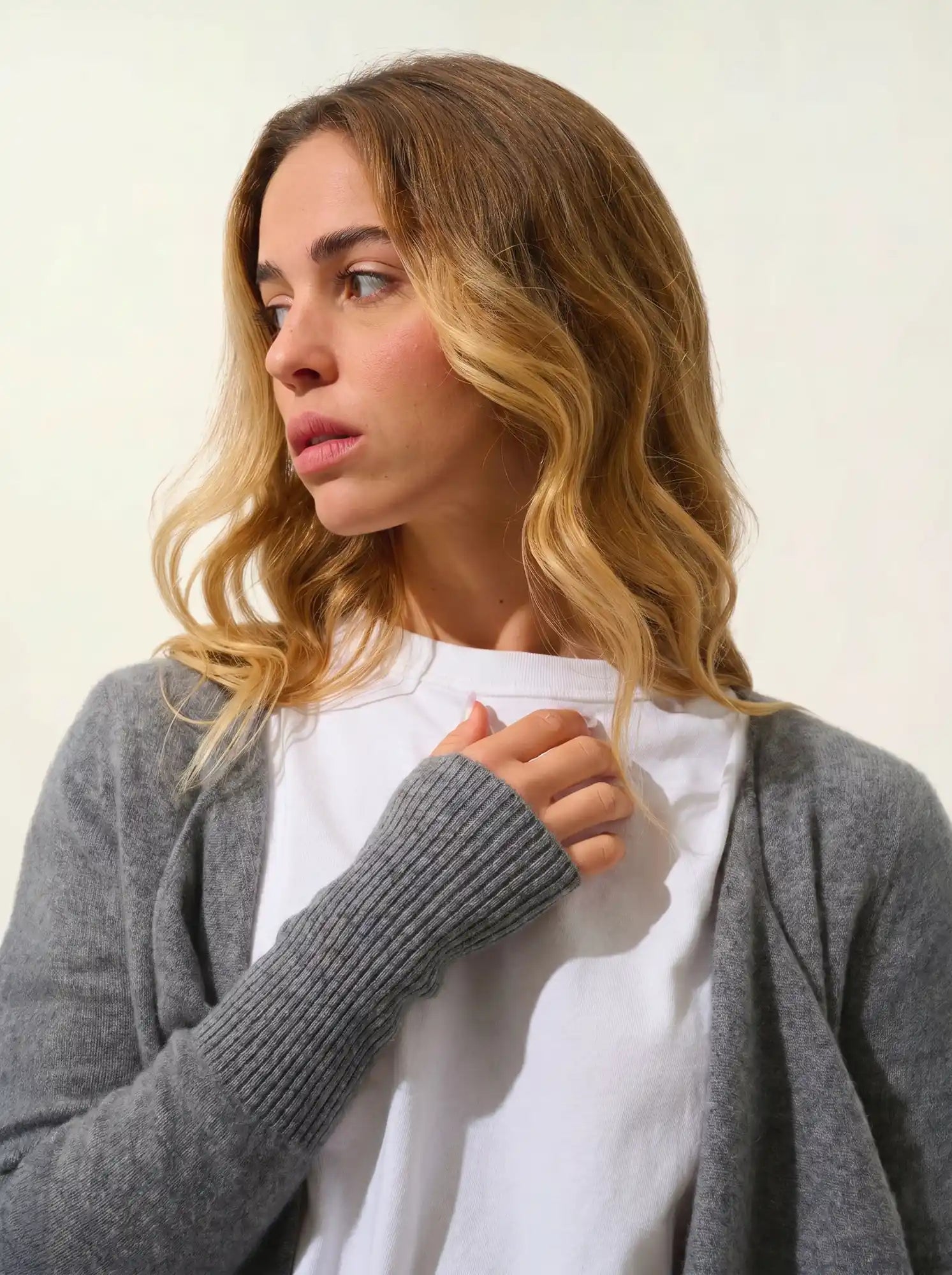 CHÉSERY veste longue flanelle chiné