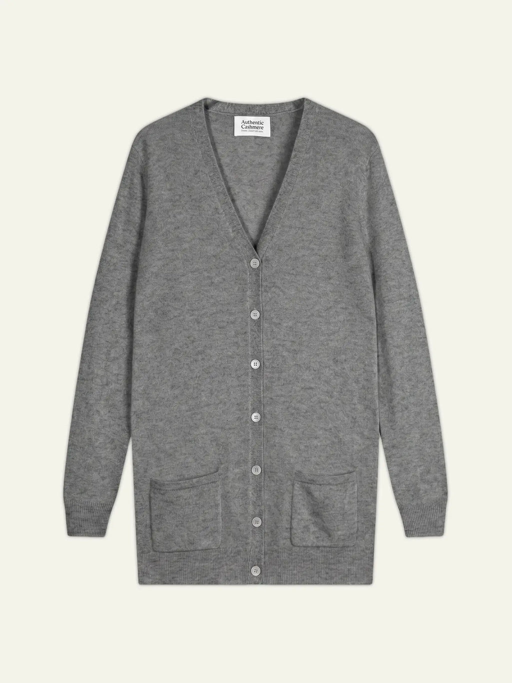 CIMET Strickjacke V-Ausschnitt Flanellgrau meliert