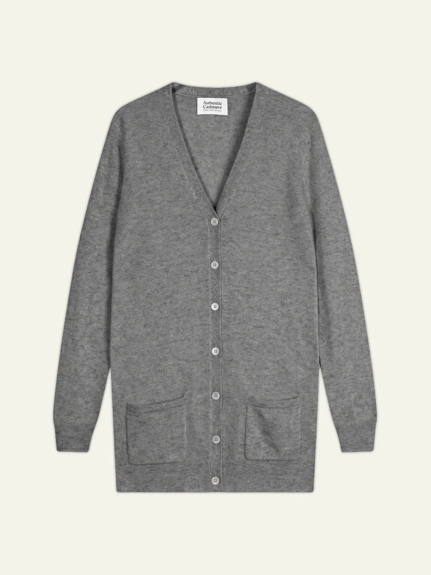 CIMET Strickjacke V-Ausschnitt Flanellgrau meliert