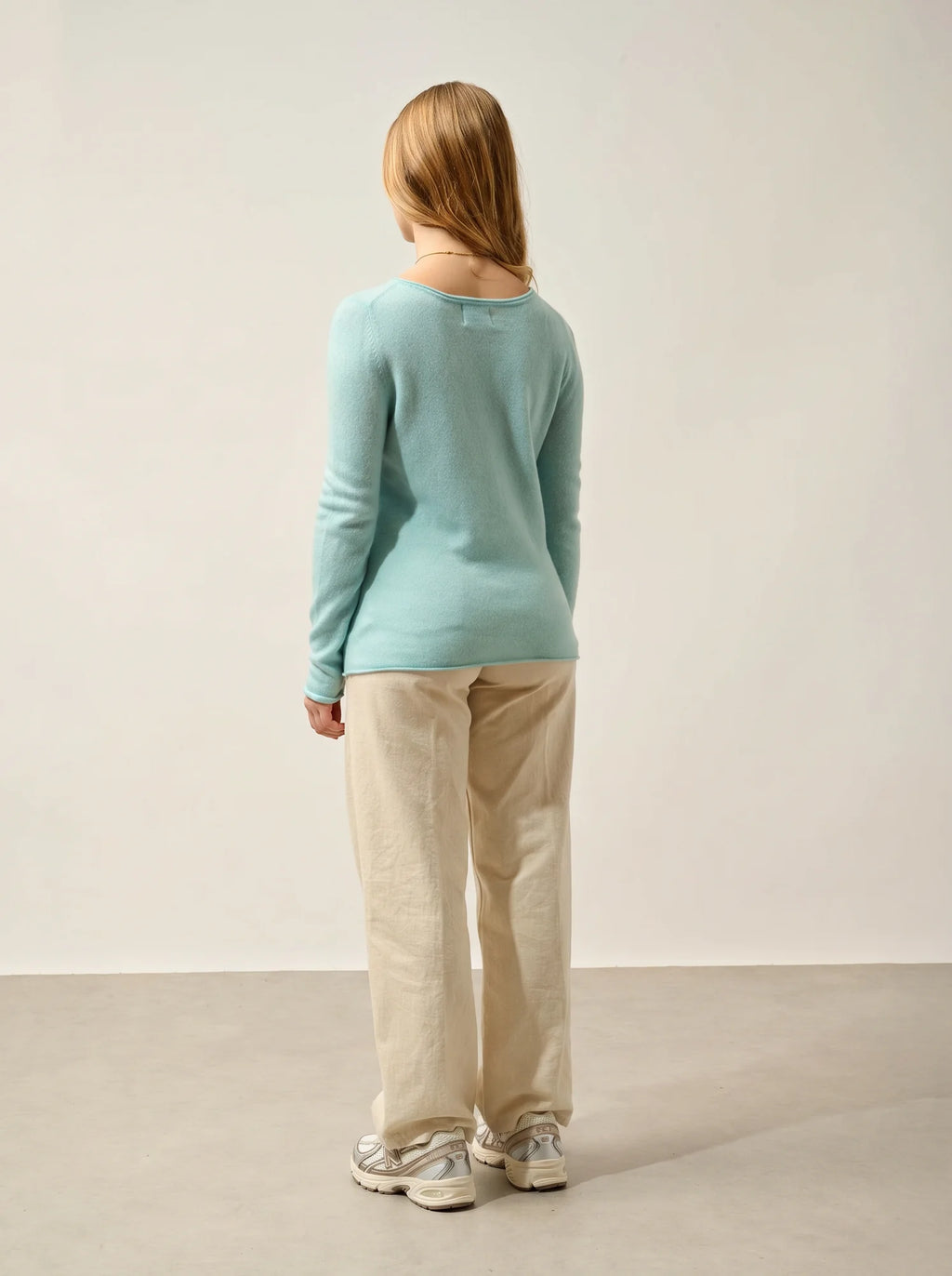 CRIOU Pullover U-Boot-Ausschnitt Aqua