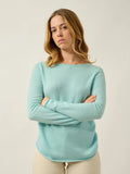 CRIOU Pullover U-Boot-Ausschnitt Aqua