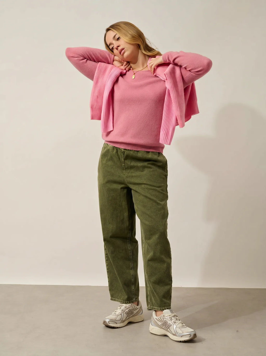 LANFON pullover rundhalsausschnitt blütenblatt