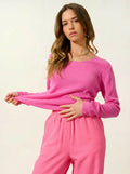LANFON pullover rundhalsausschnitt rosa