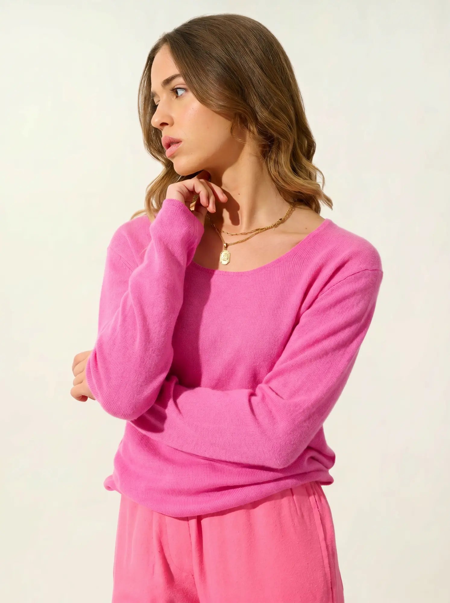 LANFON pullover rundhalsausschnitt rosa
