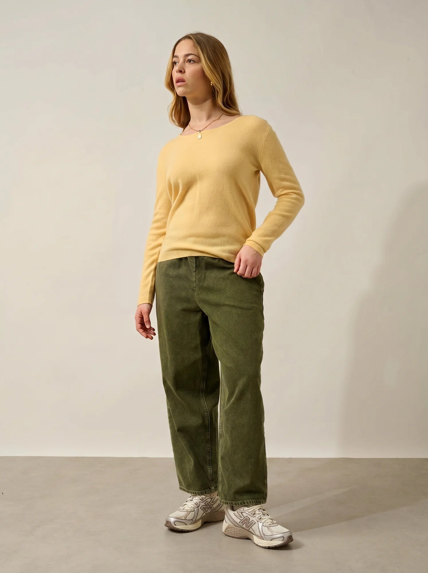 LANFON sweater crew neck vanilla