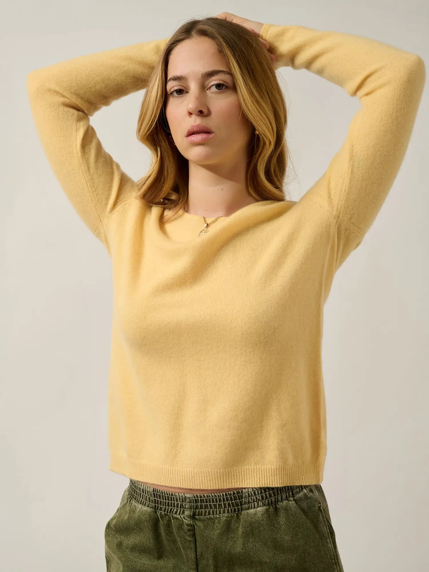LANFON sweater crew neck vanilla