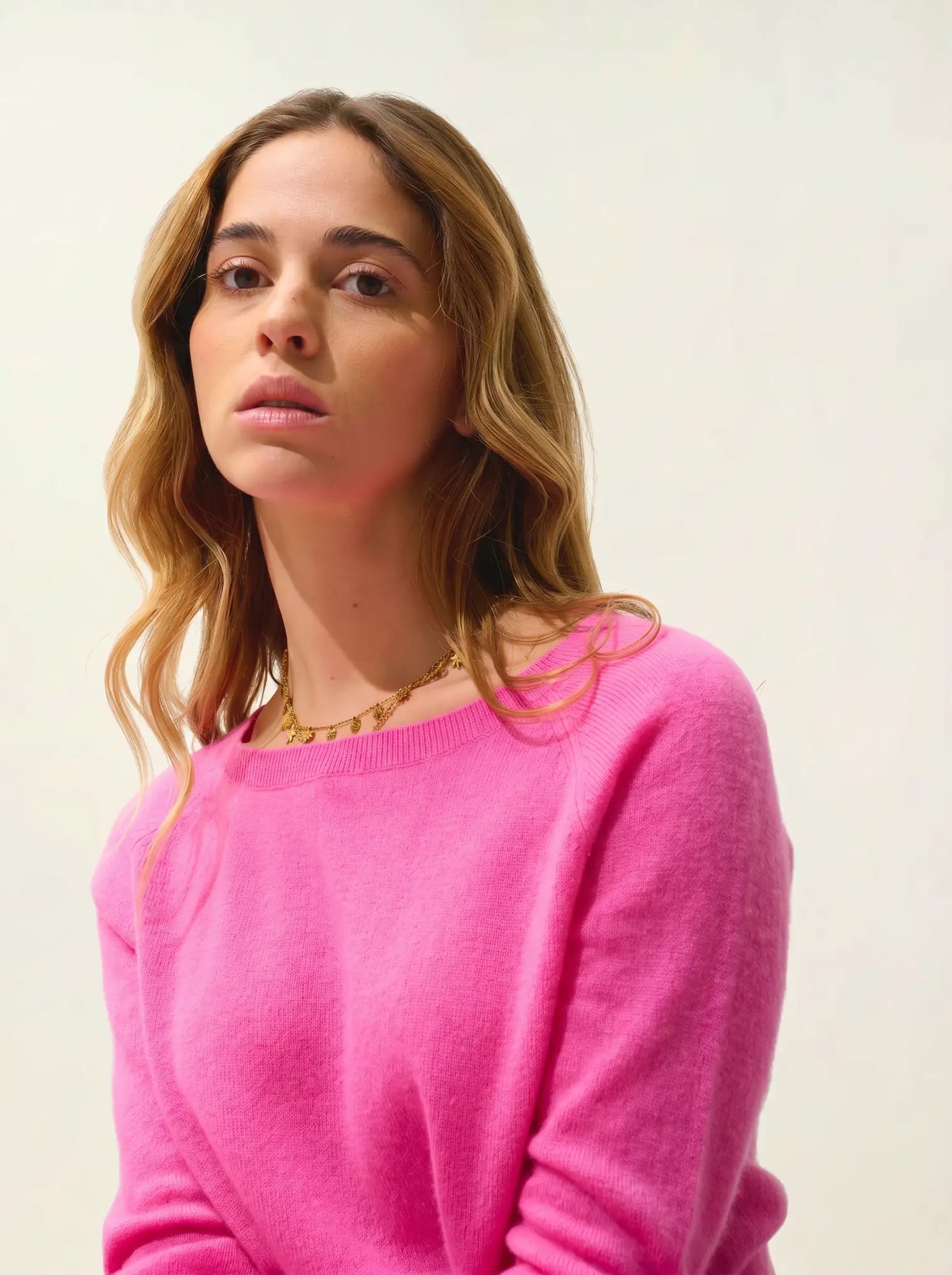 DIBONA pullover u-boot-ausschnitt tropfen hinten rosa