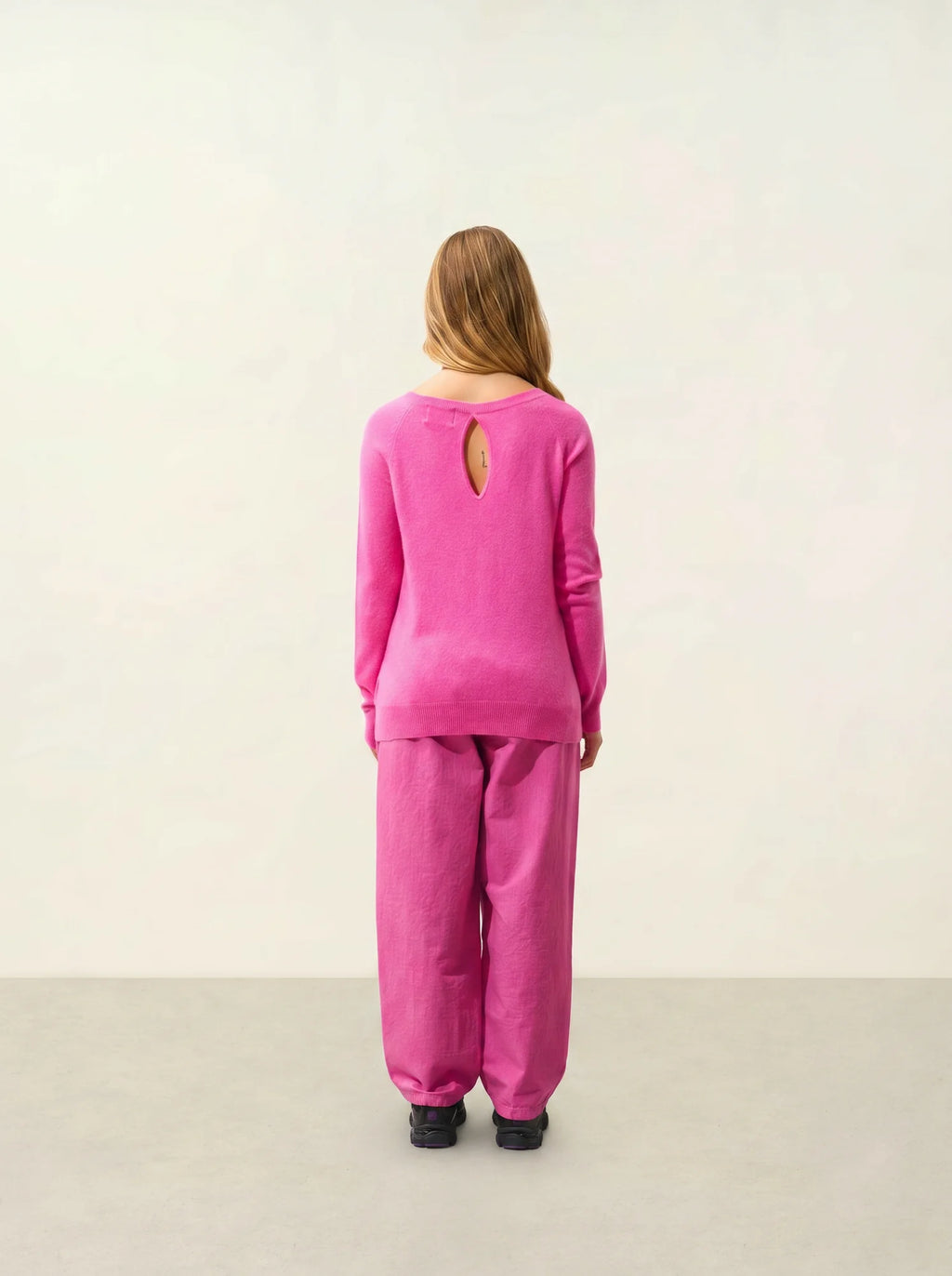 DIBONA pullover u-boot-ausschnitt tropfen hinten rosa
