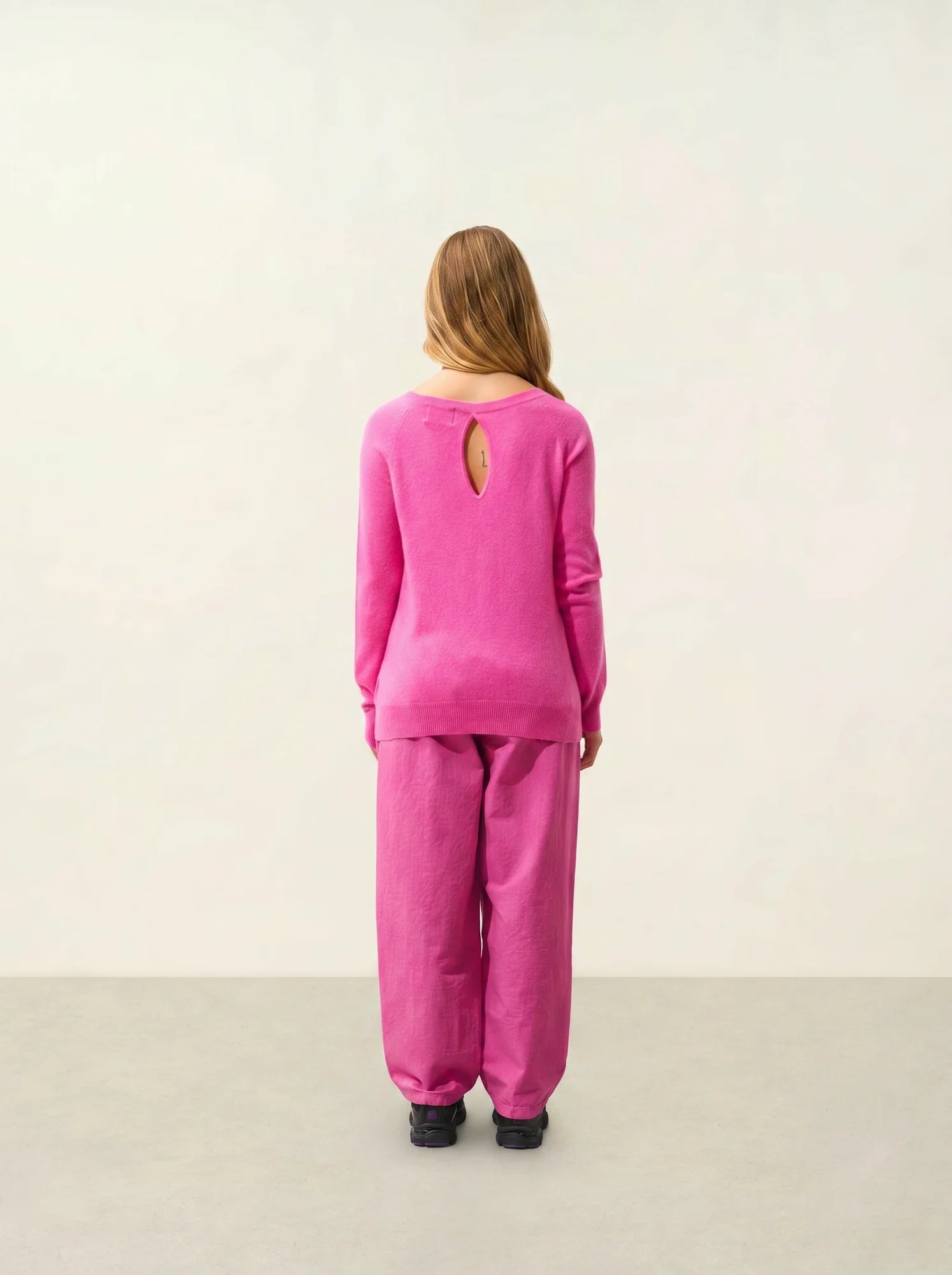 DIBONA pullover u-boot-ausschnitt tropfen hinten rosa